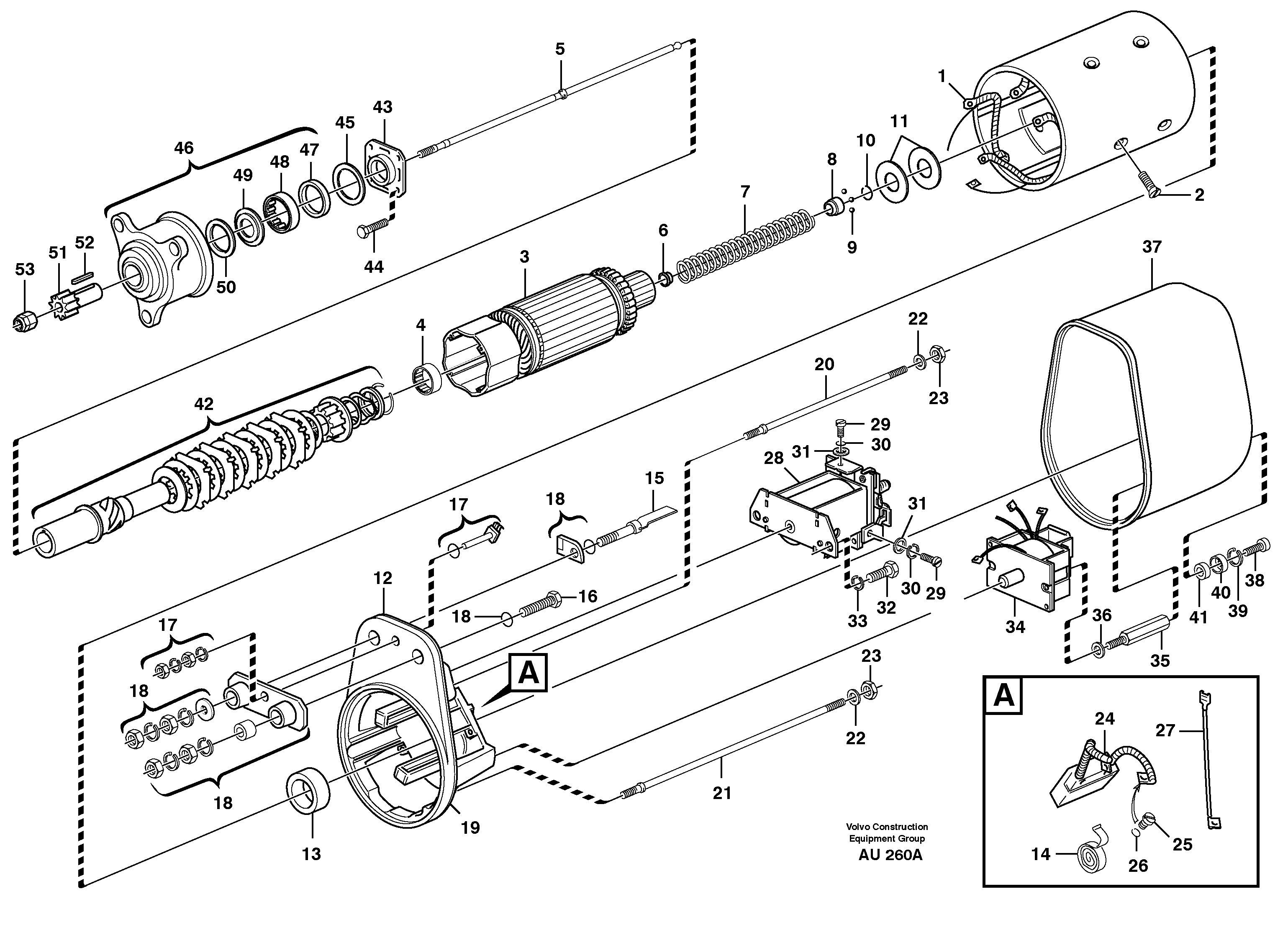 Starter motor — volvo parts diagram