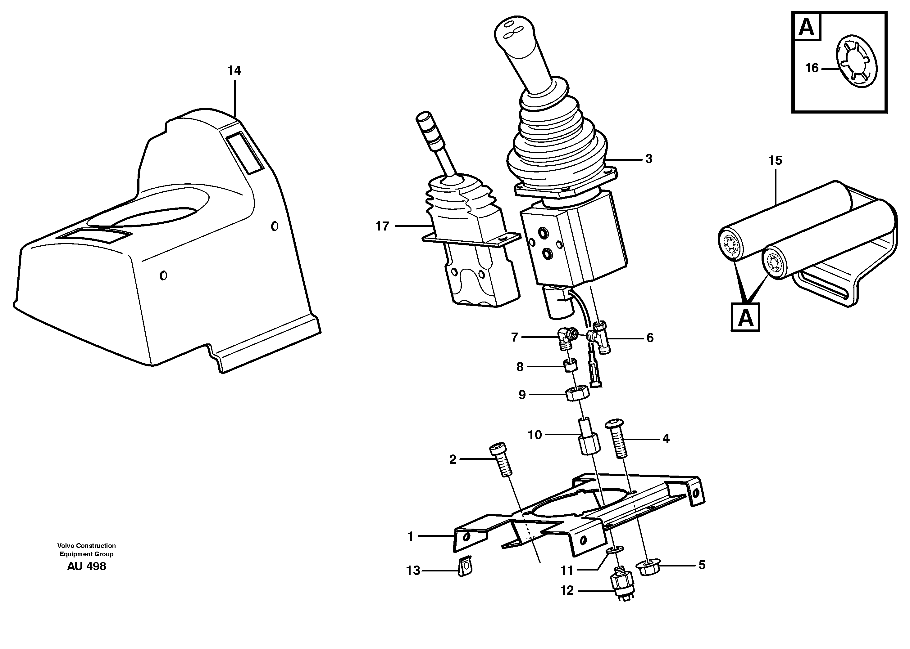 Servo valve with fitting parts.  80074, 80126 — volvo parts diagram