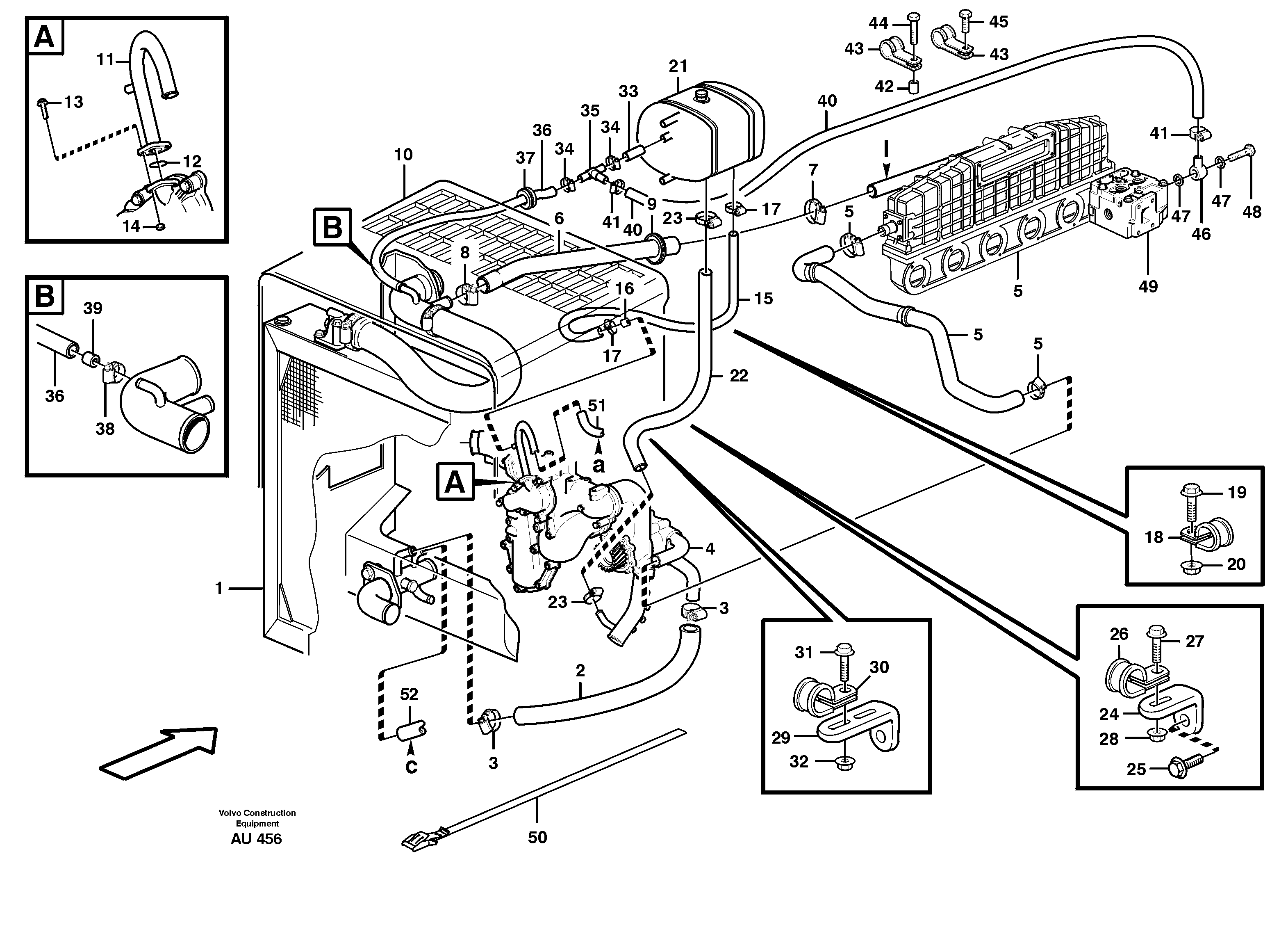 Cooling system. Expansion tank, intercooler — volvo parts diagram