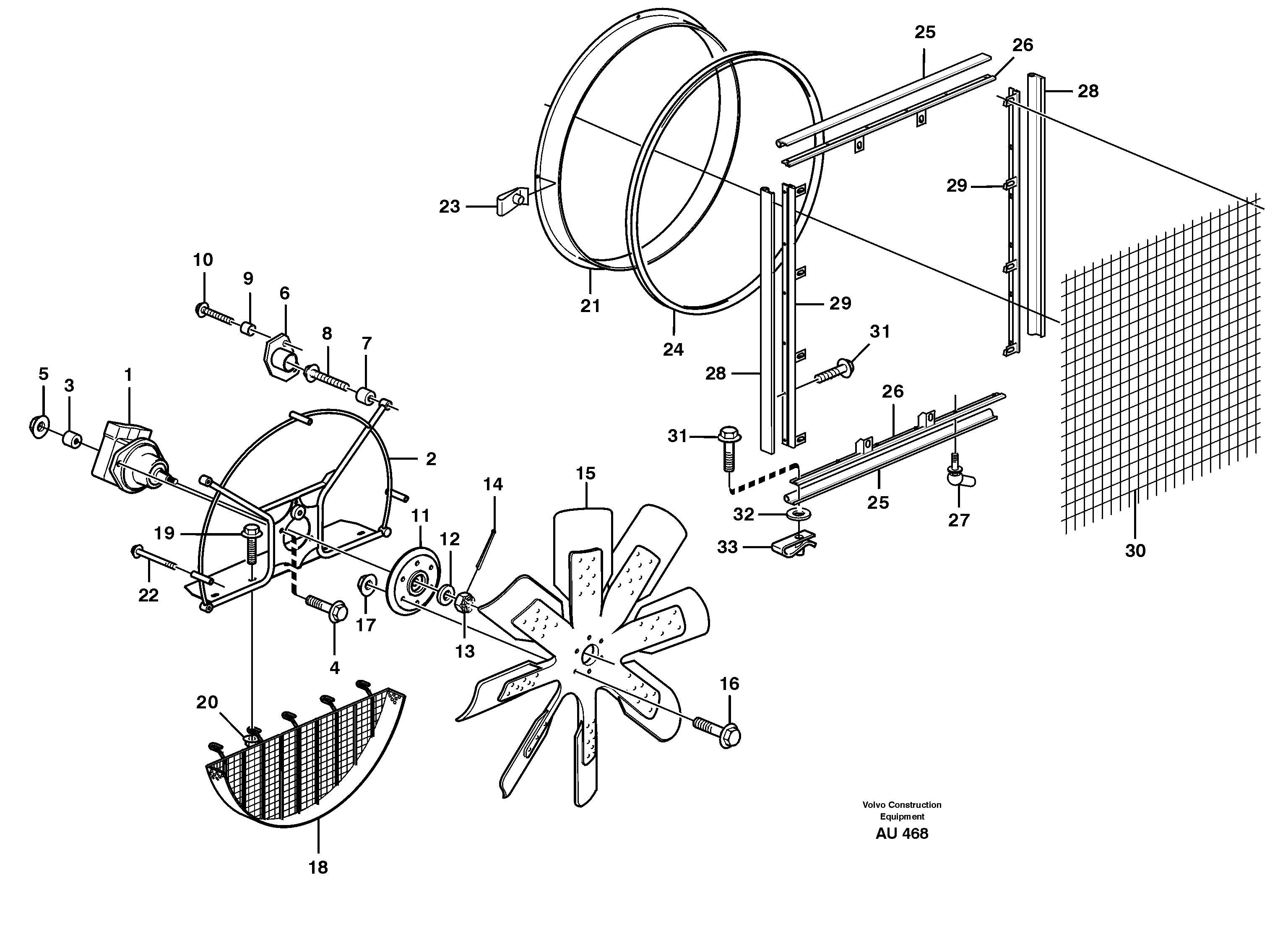 Fan and fan shroud. — volvo parts diagram