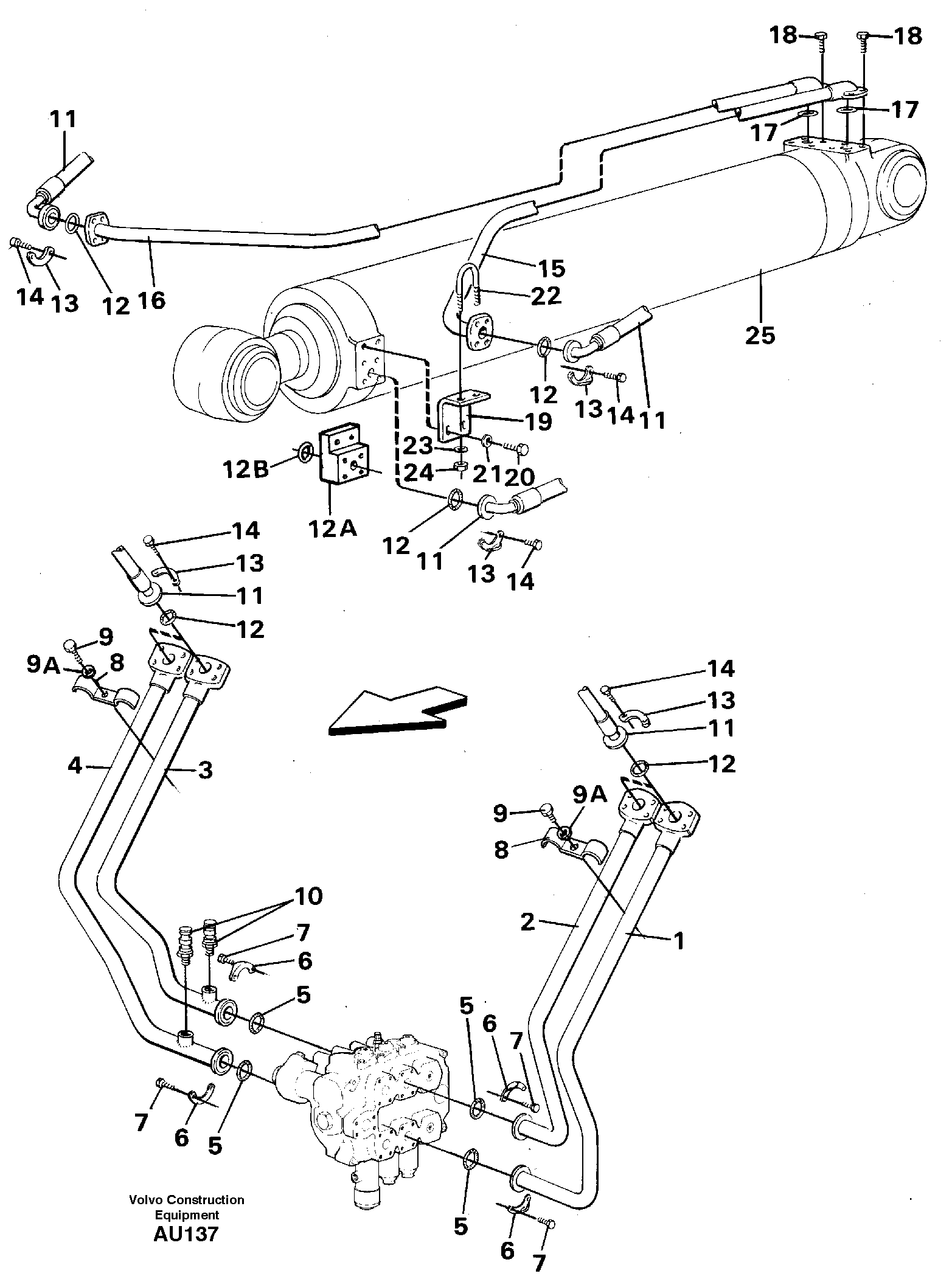 Hydraulic system, tilt function — volvo parts diagram