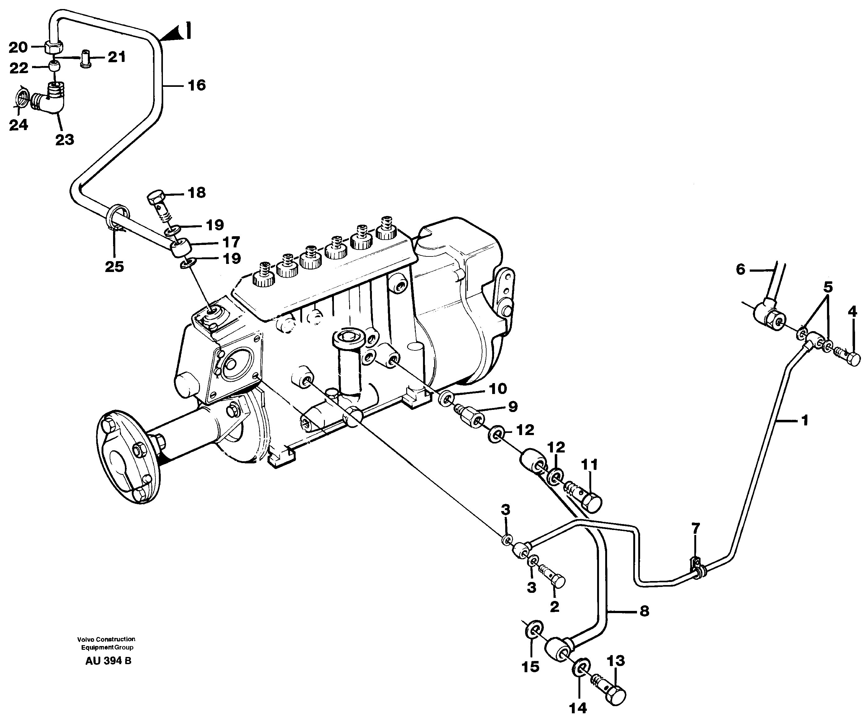 Fuel system. oil pipe, pipe for smoke limiter — volvo parts diagram