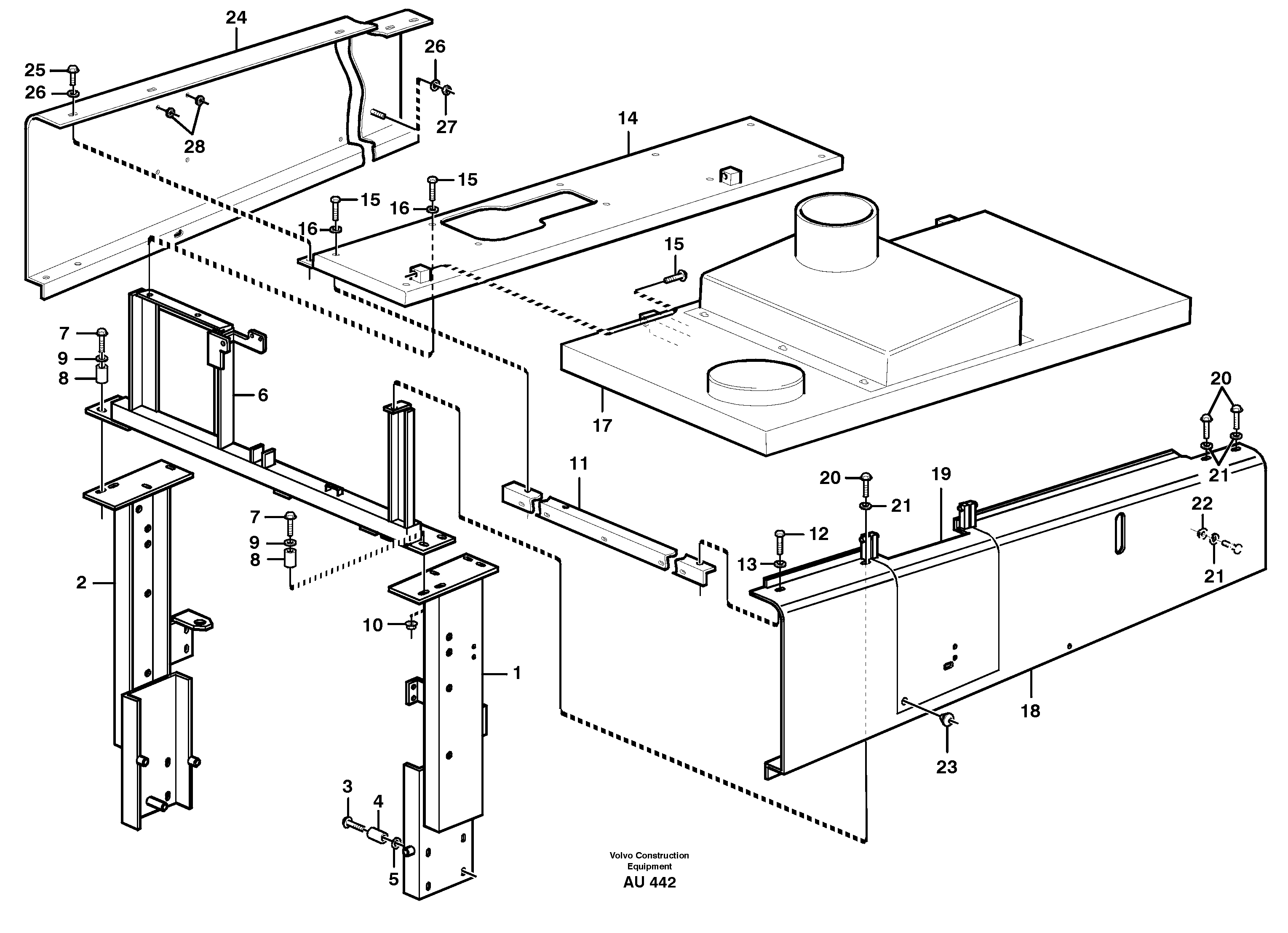 Engine hood. — volvo parts diagram