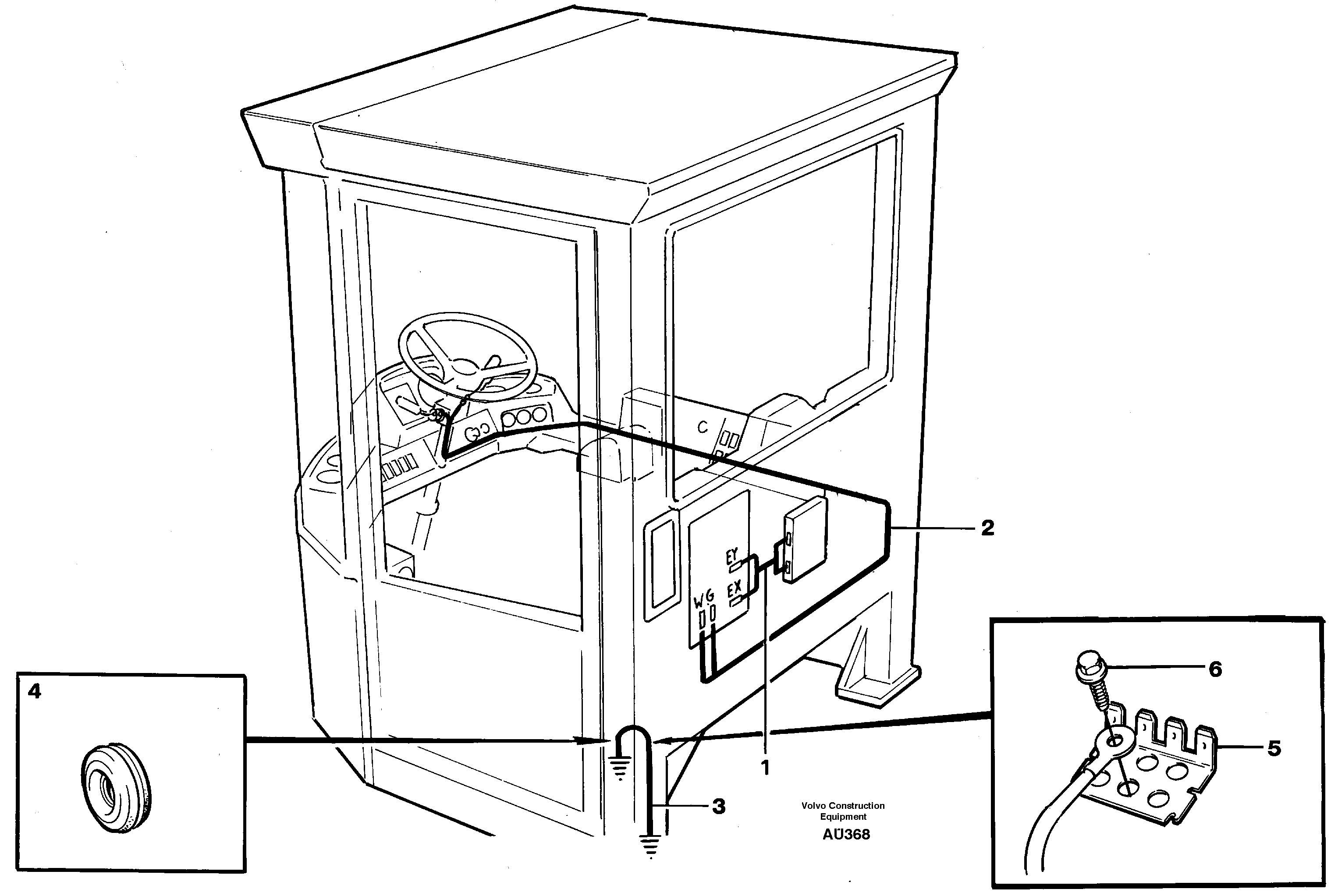 Cable harnesses, cab — volvo parts diagram