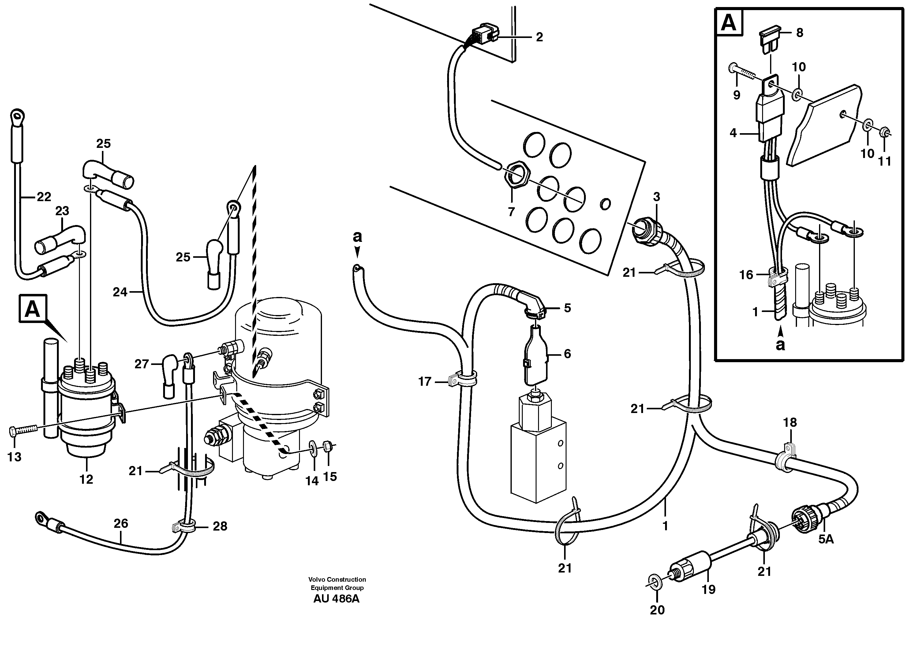 Cable harness, secondary steering system.  93839 — volvo parts diagram
