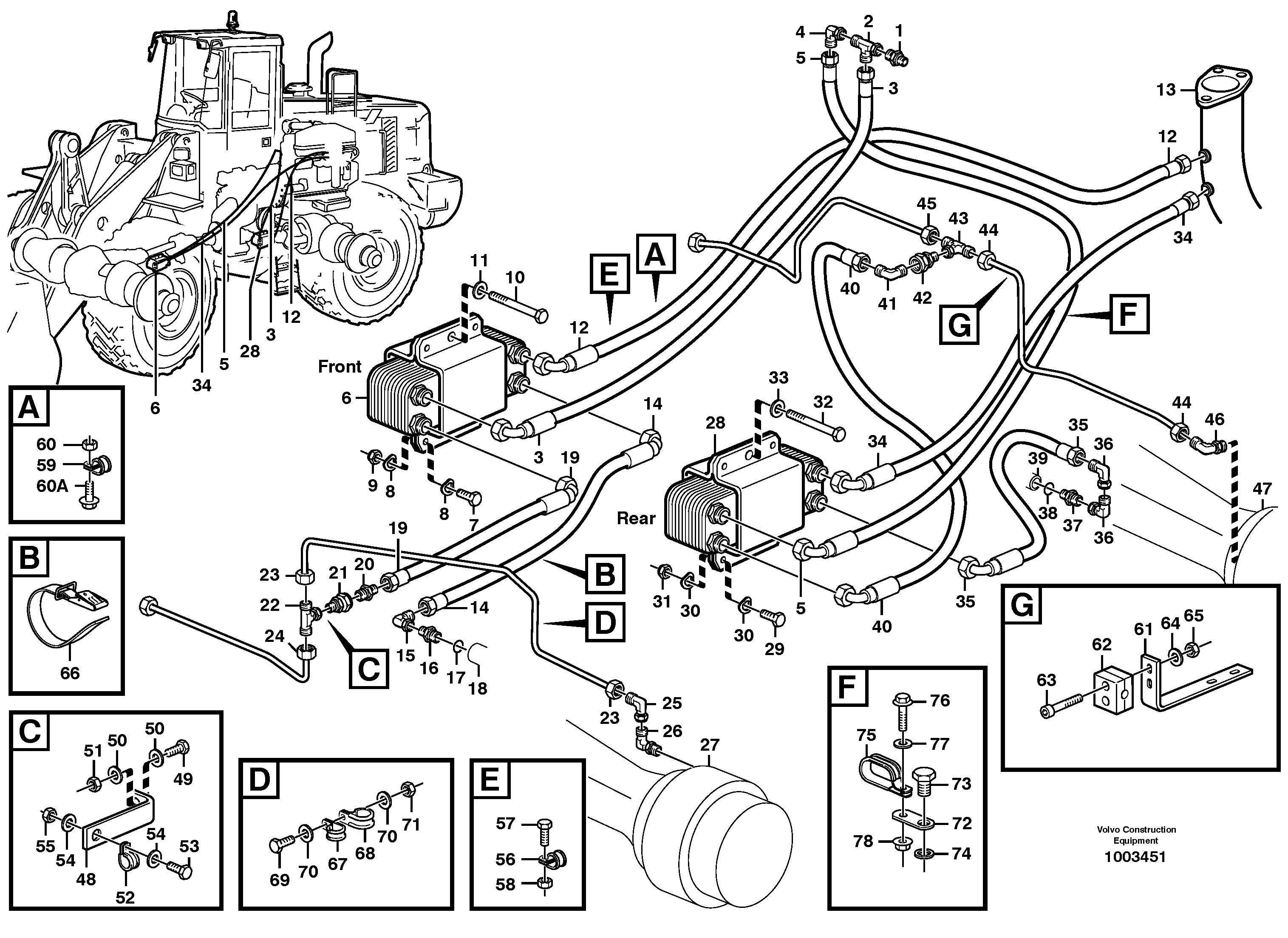 Cooling system for brakes.  92952. 94632. 94634 — volvo parts diagram