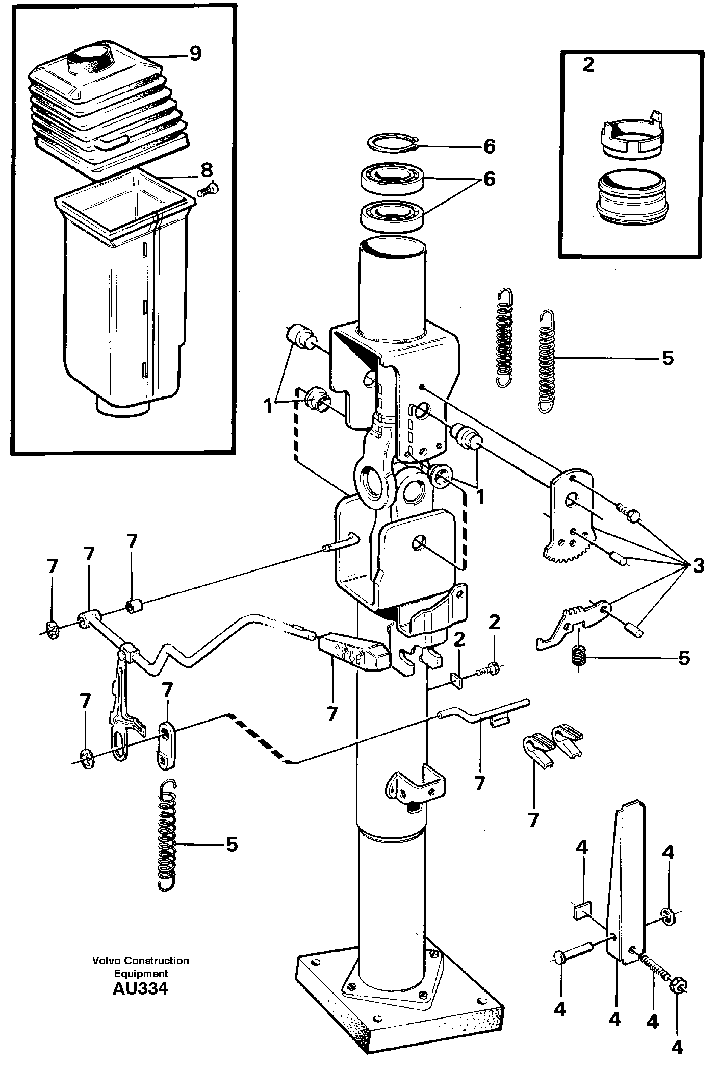 Steering column.  USA, 92029 SER NO - 3028 — volvo parts diagram