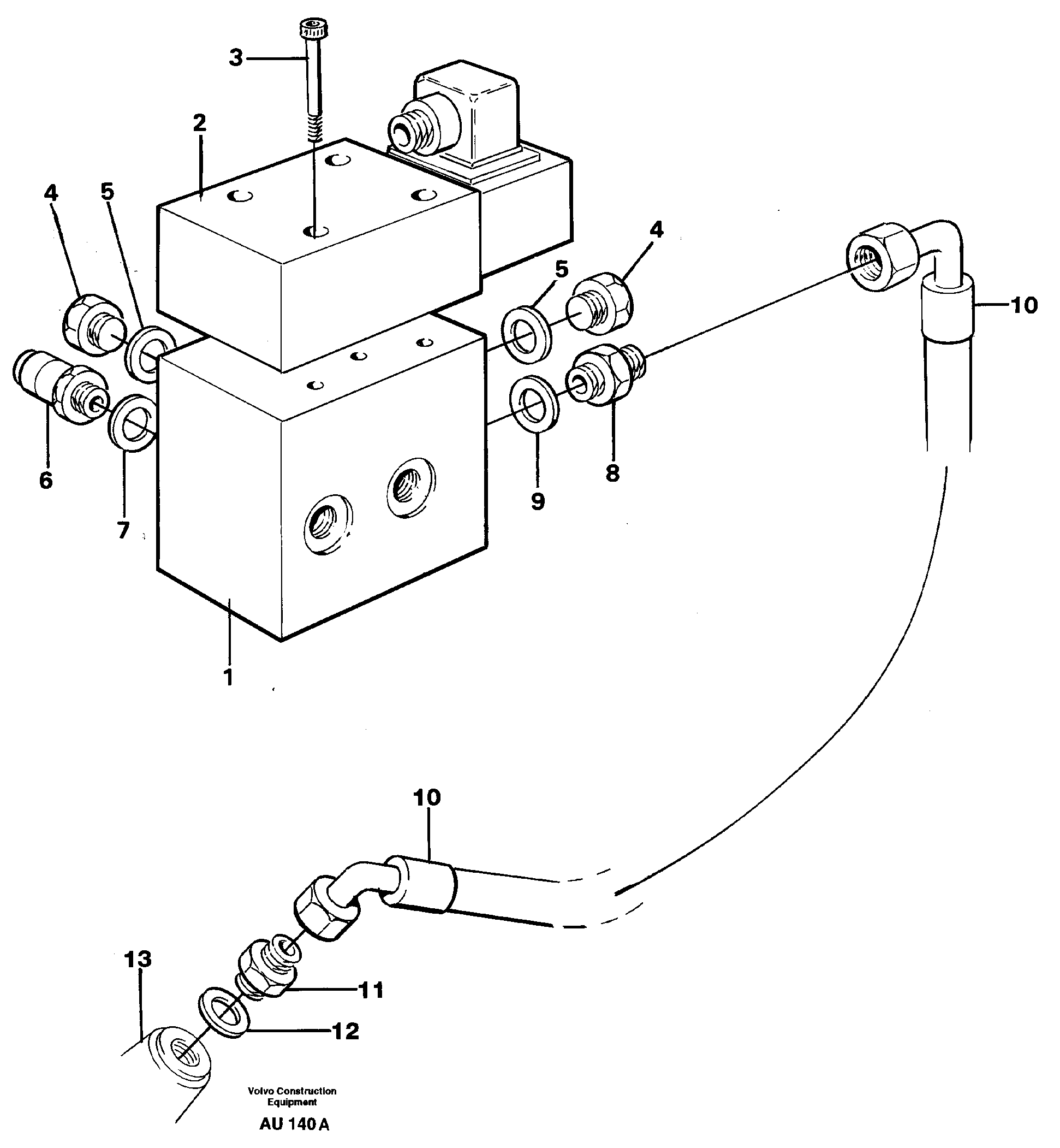Differential lock, hydraulic line — volvo parts diagram