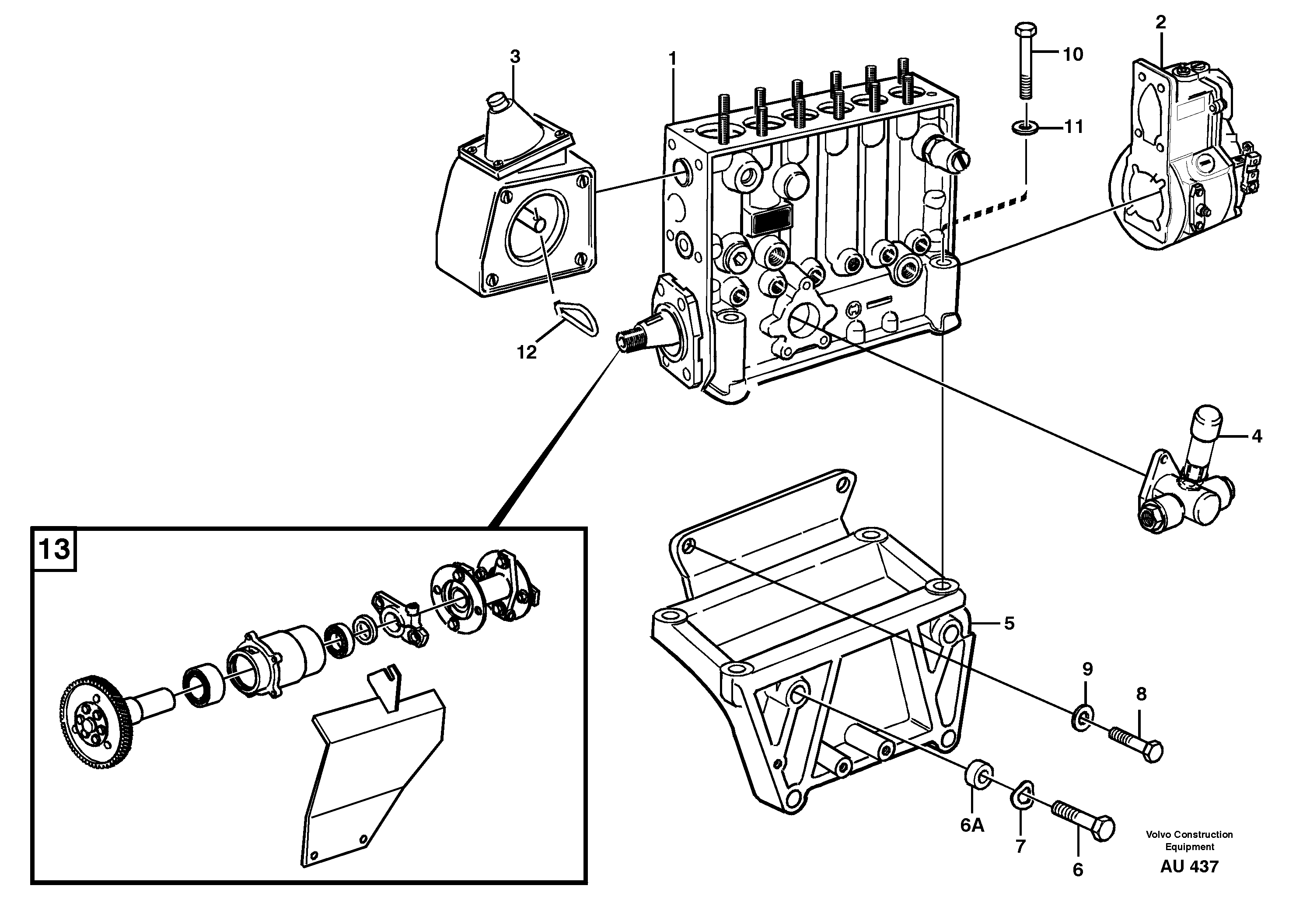 Injection pump with drive — volvo parts diagram