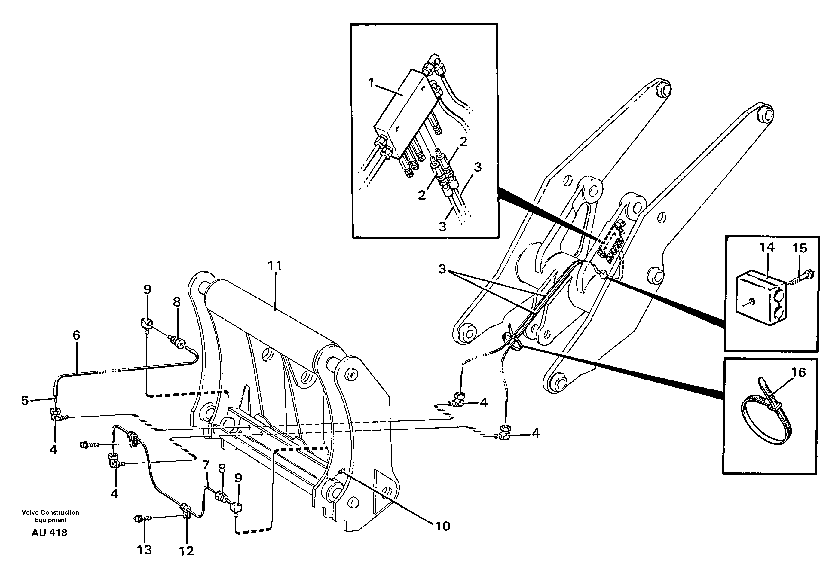 Central lubrication for tool bar. 94804 — volvo parts diagram