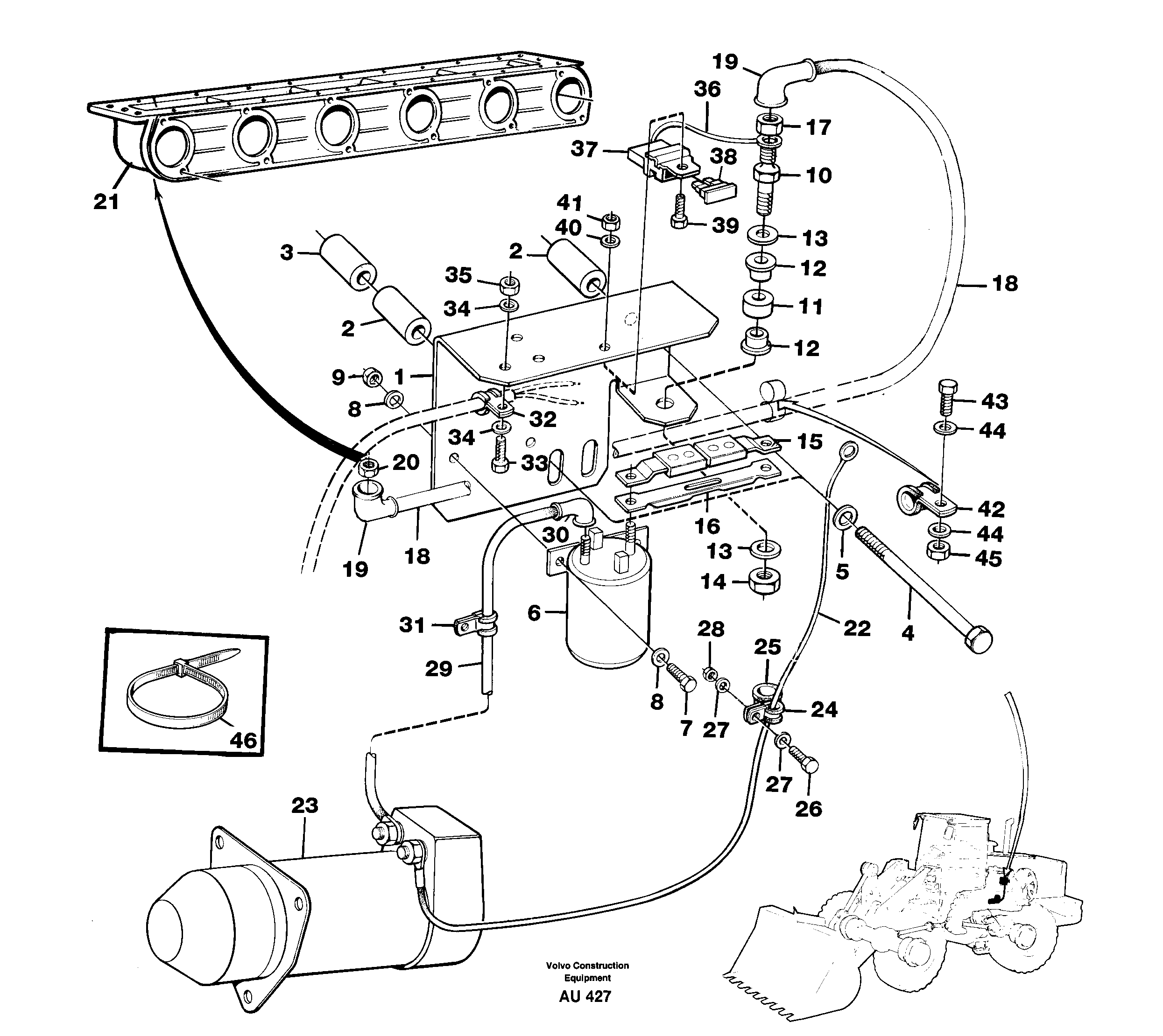 Starter element with fitting parts. — volvo parts diagram