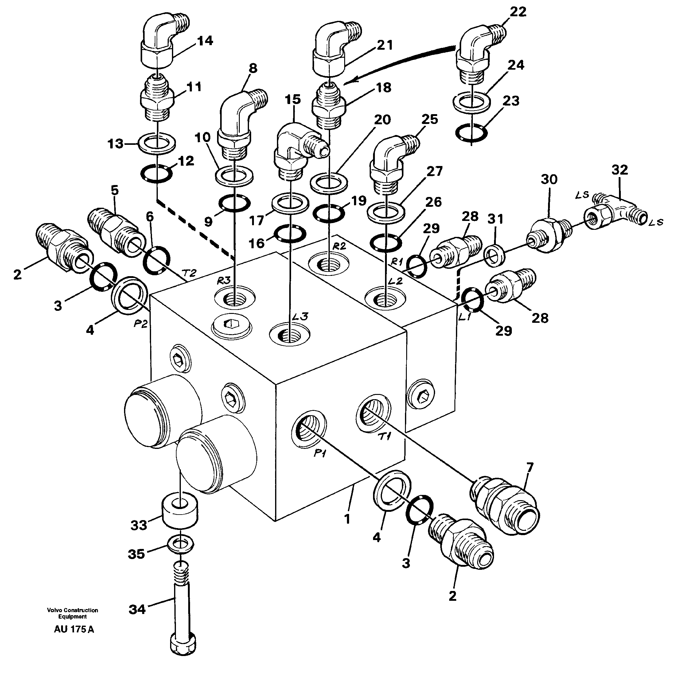 Shift valve with fitting parts — volvo parts diagram