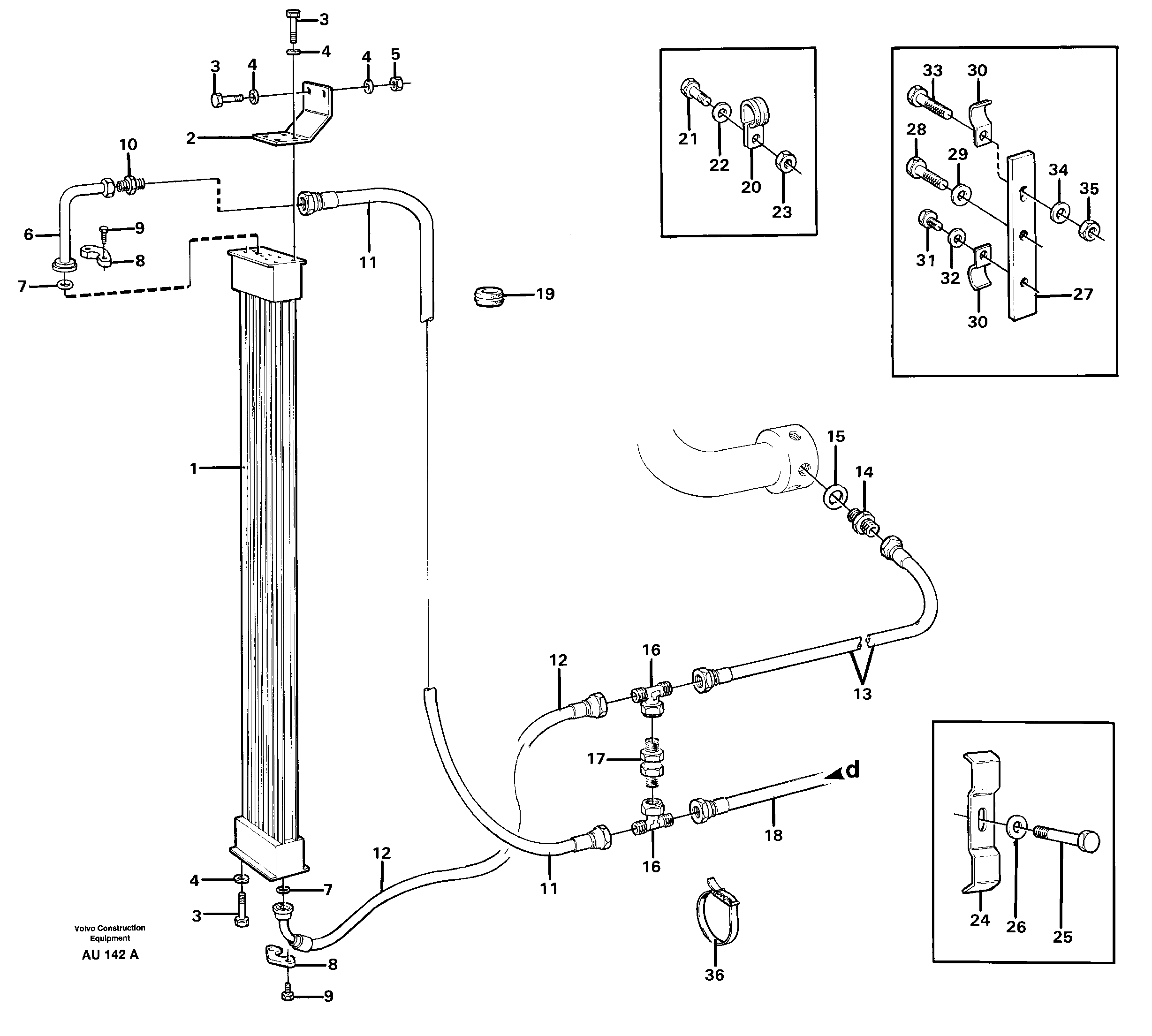 Hydraulic oil cooler — volvo parts diagram