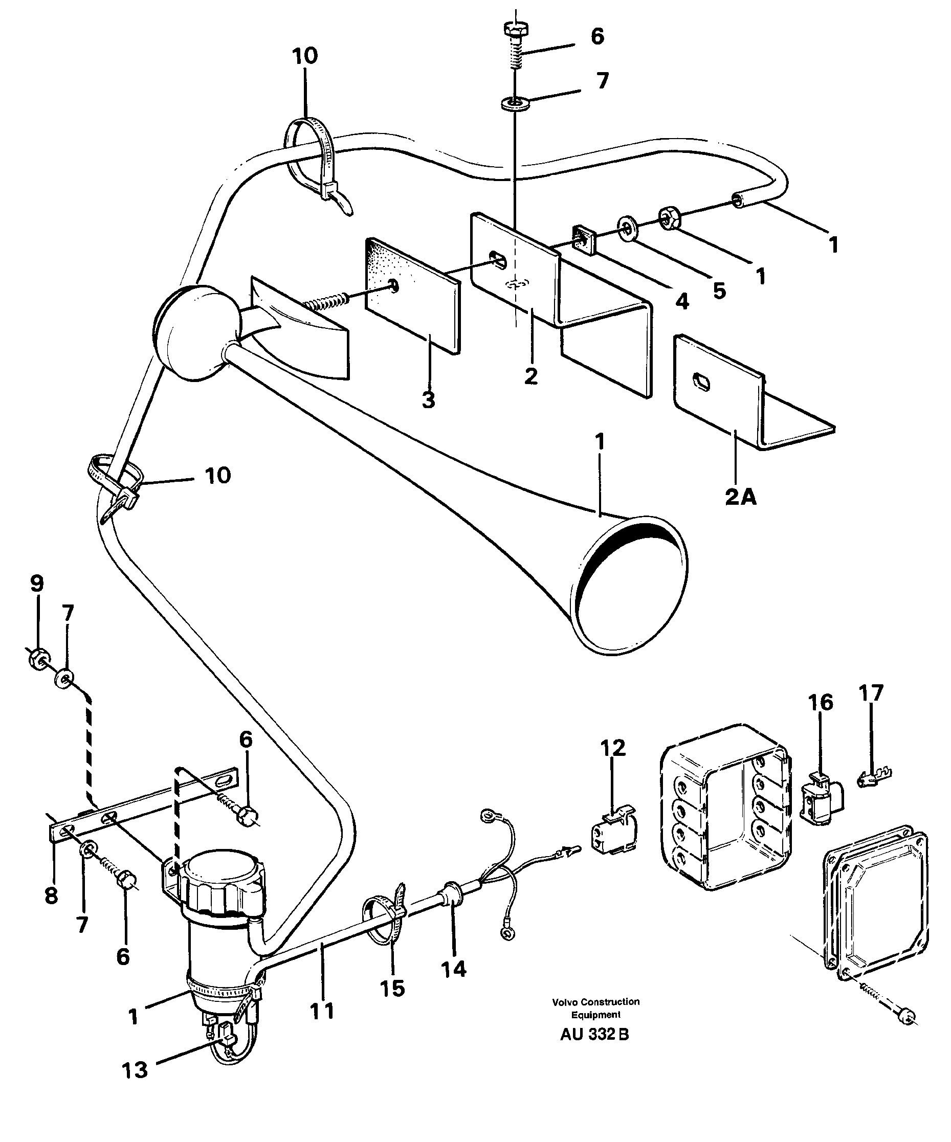 Loud tone horn. 92033 — volvo parts diagram