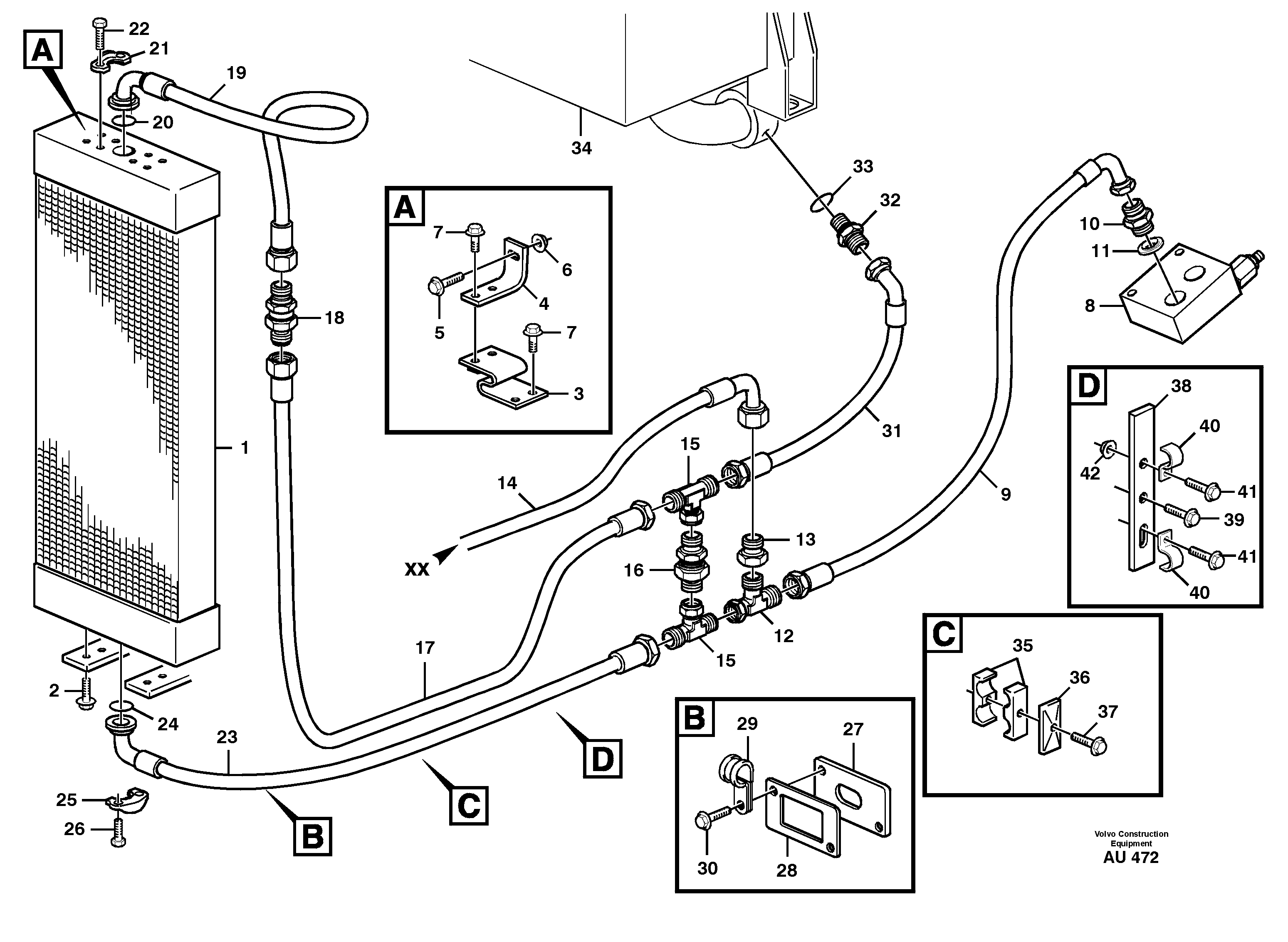 Hydraulic oil-cooler. — volvo parts diagram