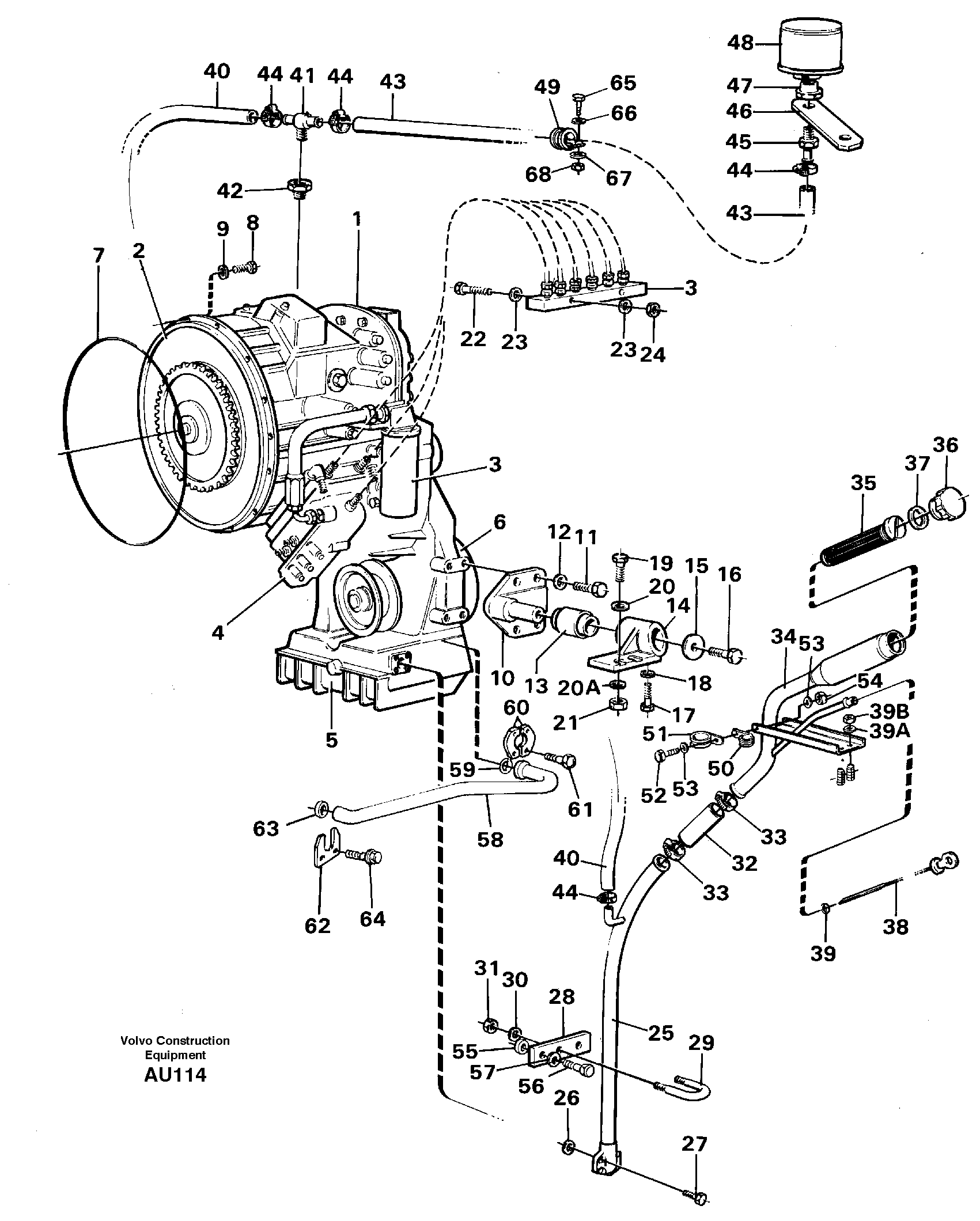 Hydraulic transmission with fitting parts — volvo parts diagram
