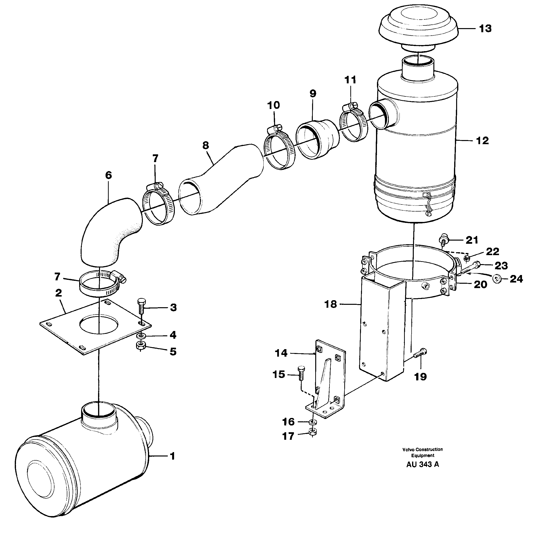 Oil-bath precleaner. 92284 — volvo parts diagram