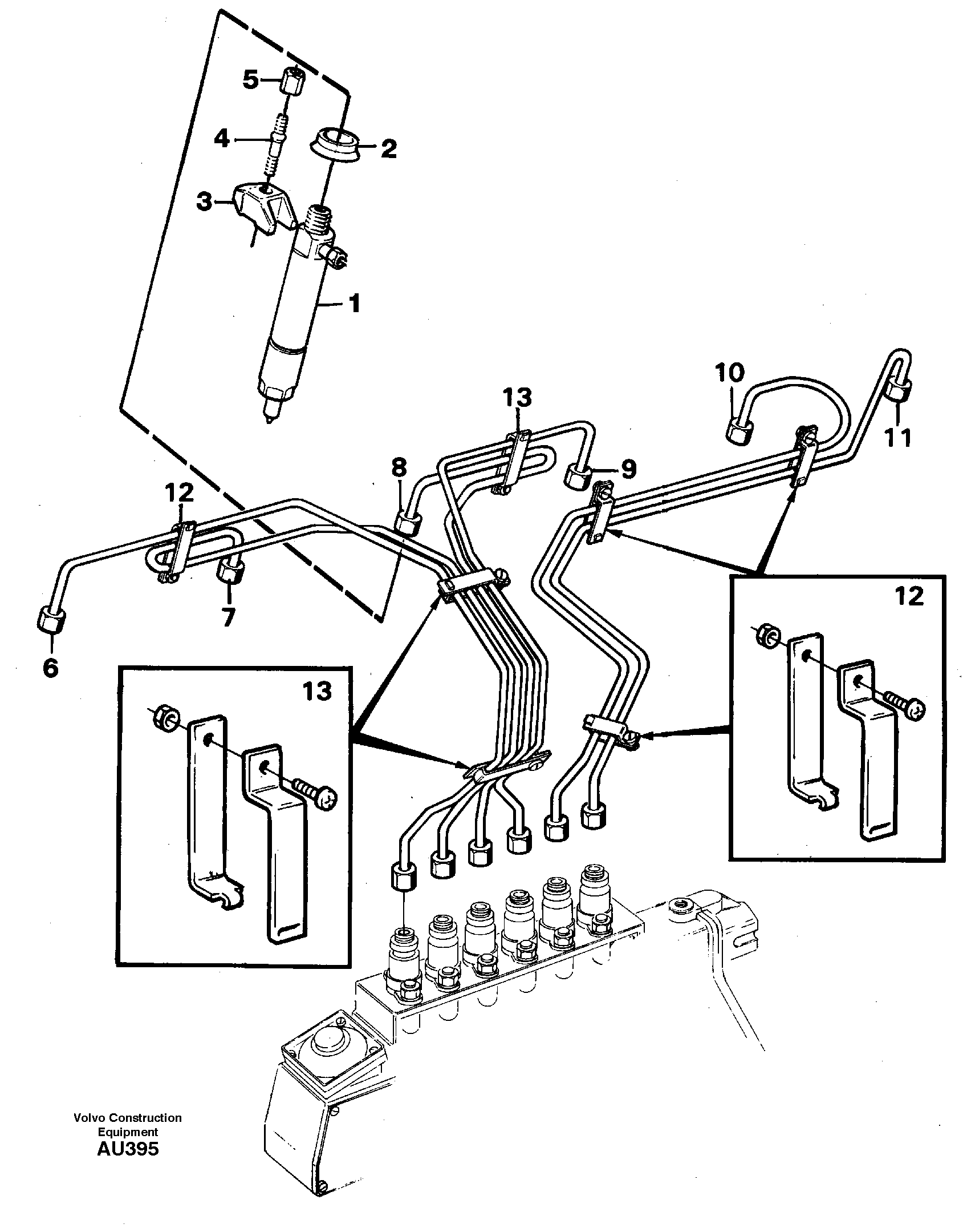 Fuel lines, injectors — volvo parts diagram