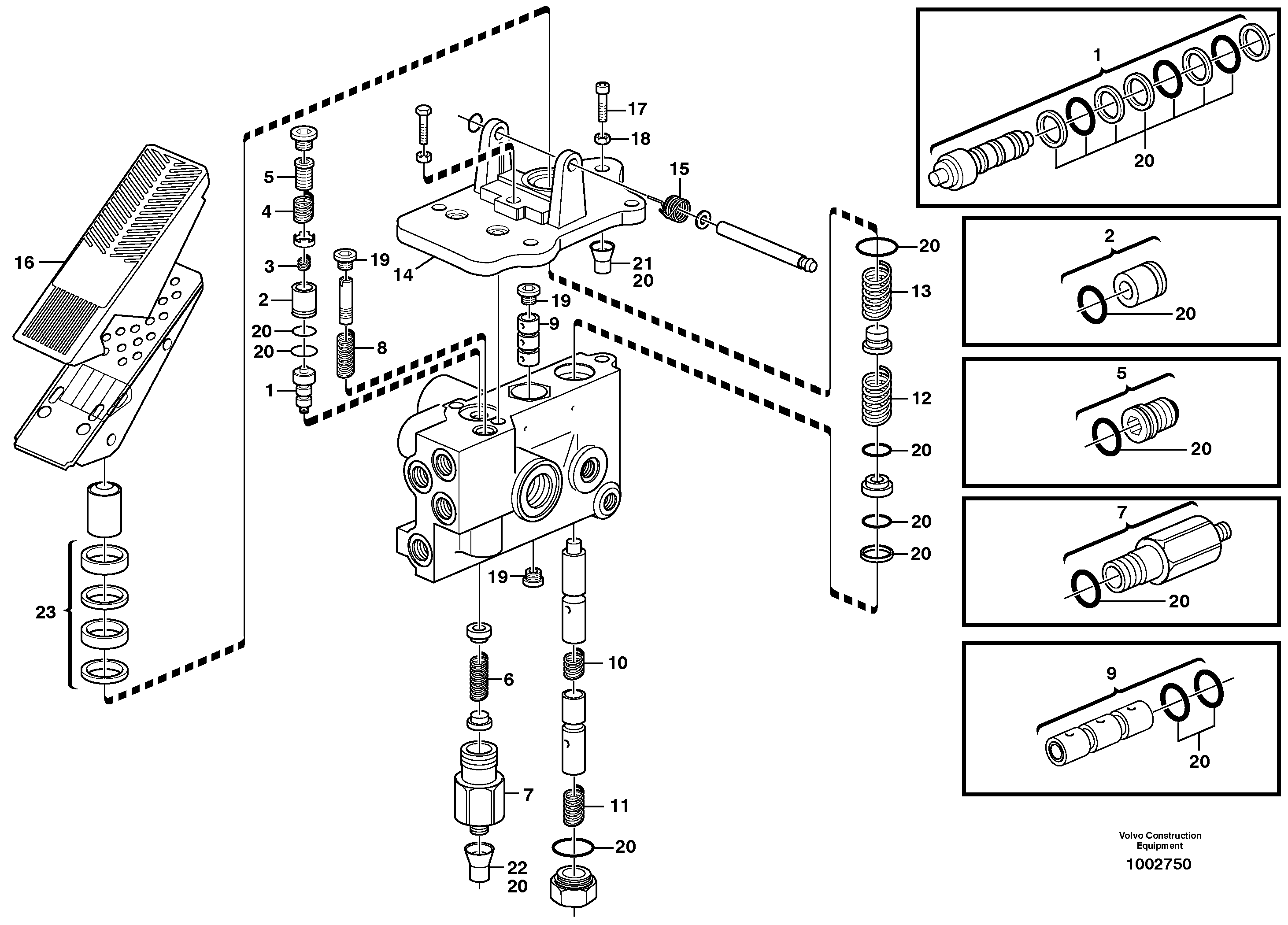 Footbrake valve. — volvo parts diagram