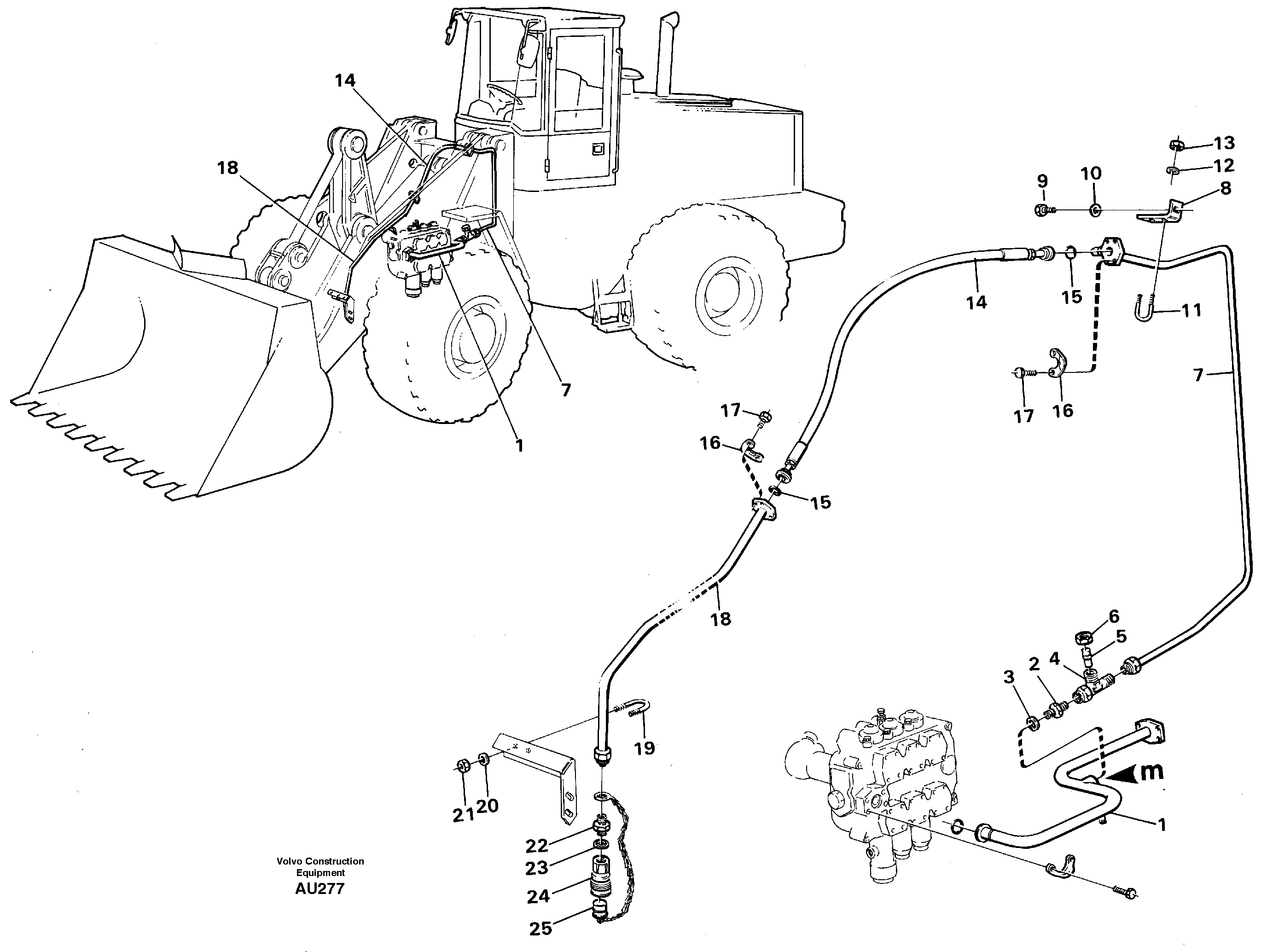 Hydraulic system, 3:rd function, return line.  91727,   94783 — volvo parts diagram