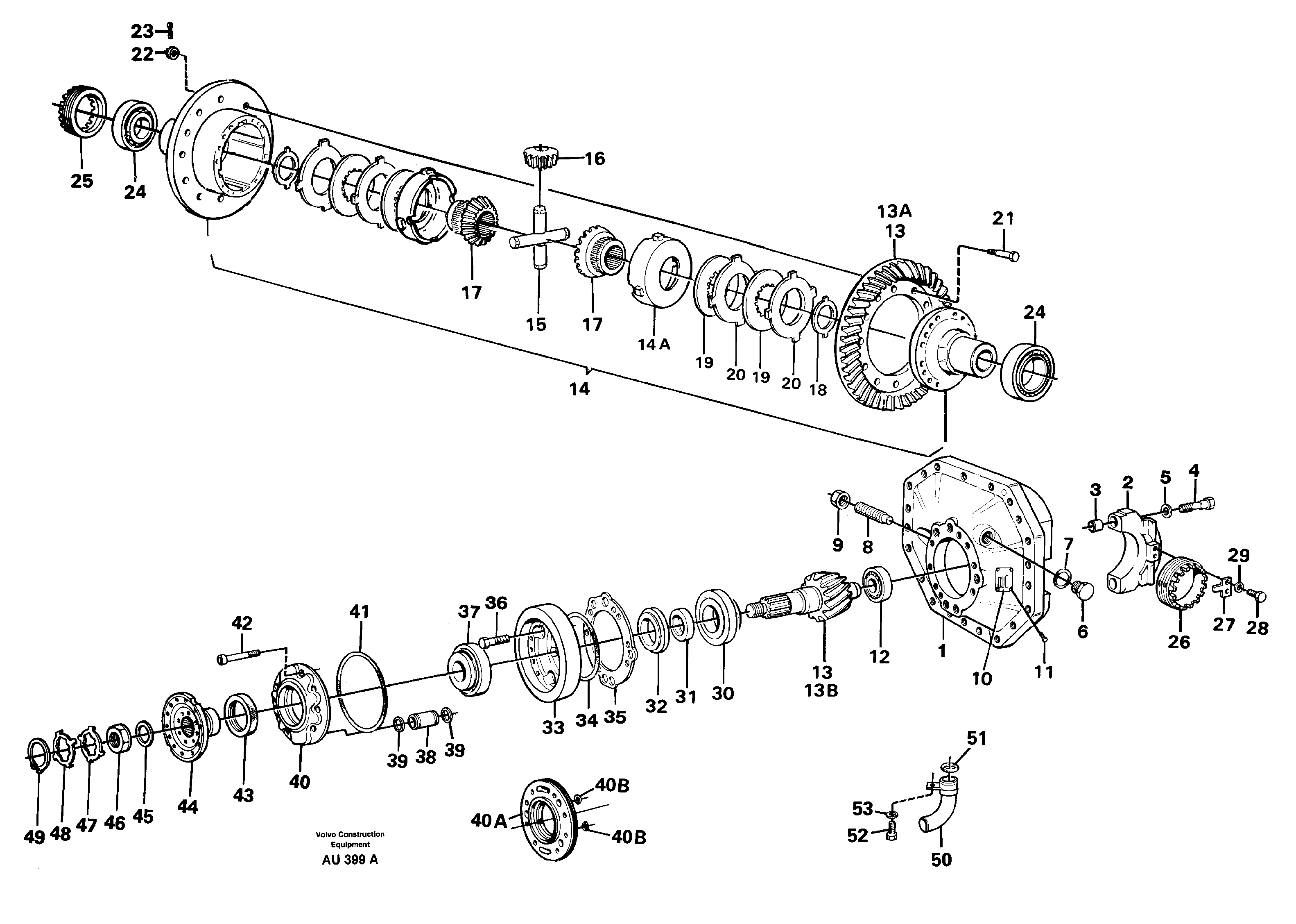 Final drive, front AWB 40 — volvo parts diagram