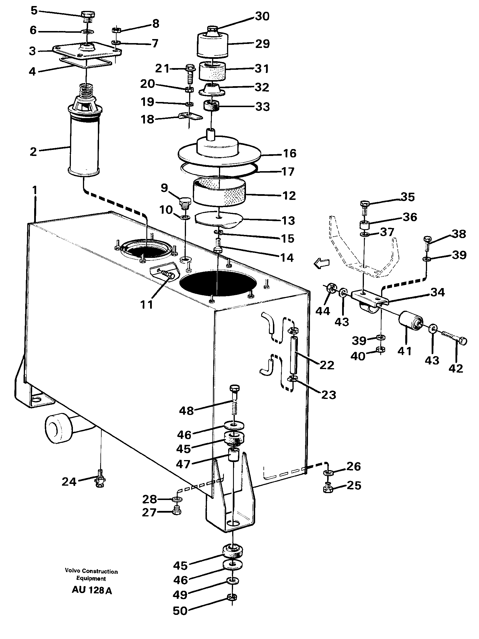 Hydraulic fluid tank. — volvo parts diagram