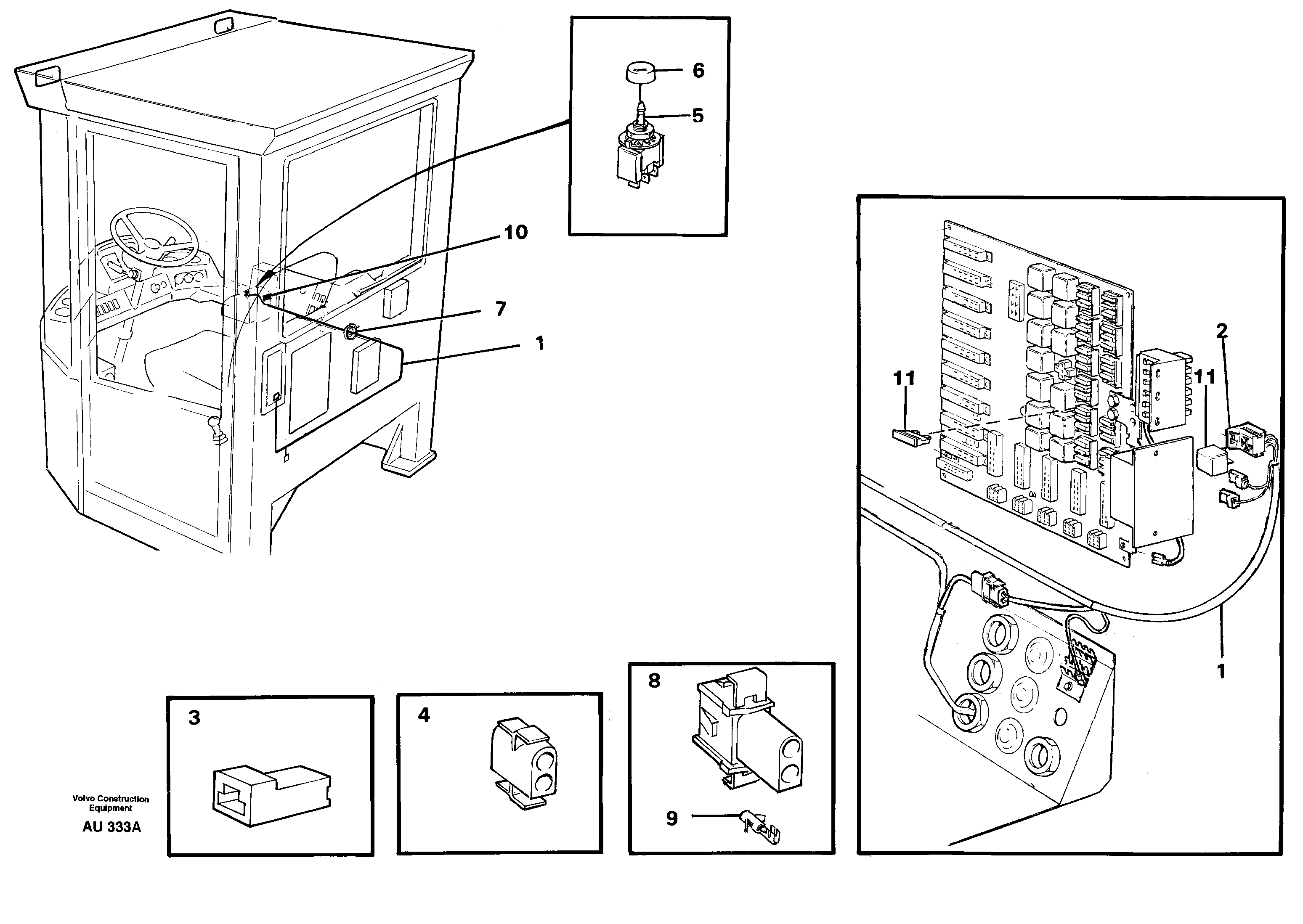 Cable harness for loud tone horn.  92033 — volvo parts diagram