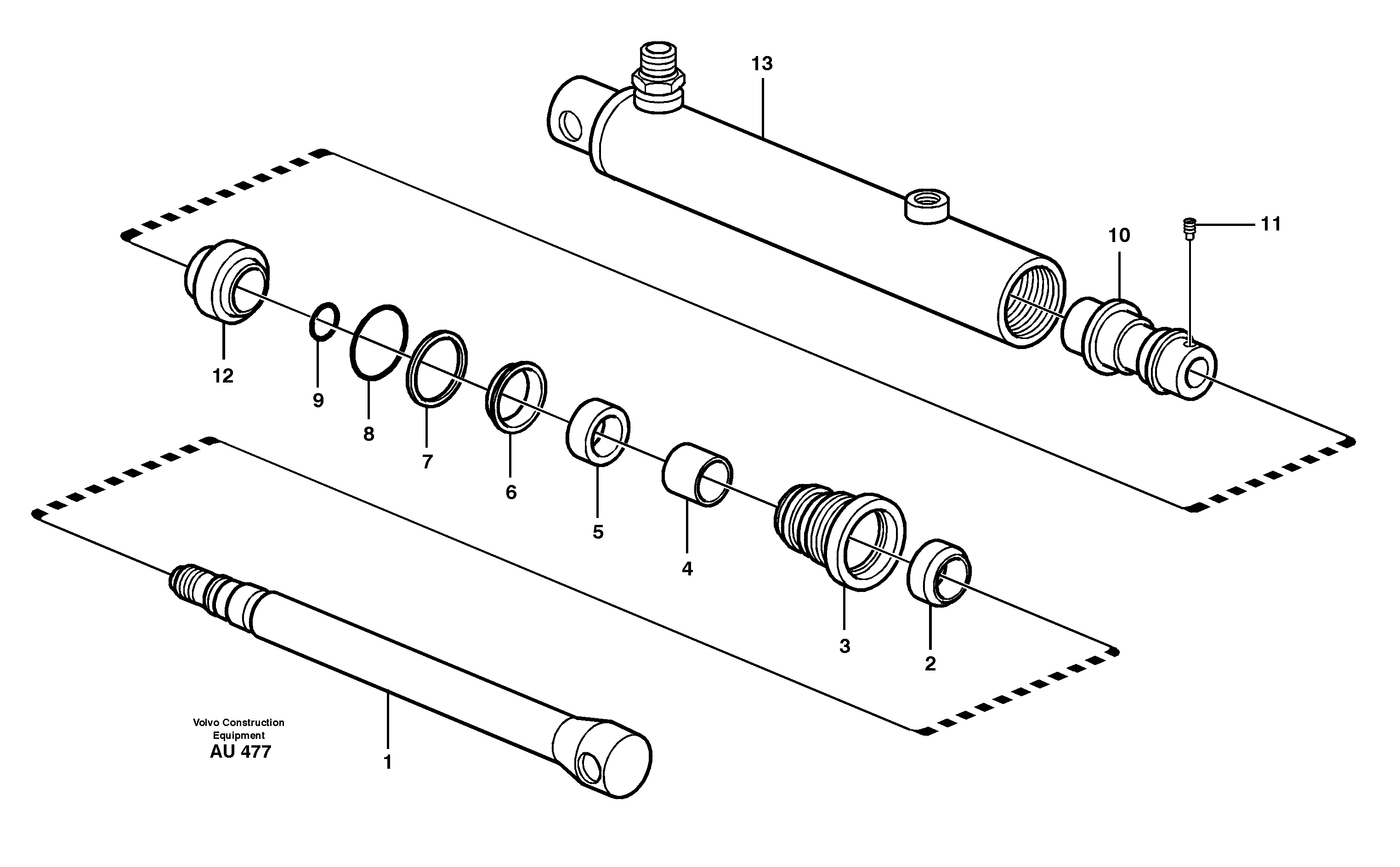 Hydraulic cylinder. VOAC 91718, 94659, 80010 — volvo parts diagram
