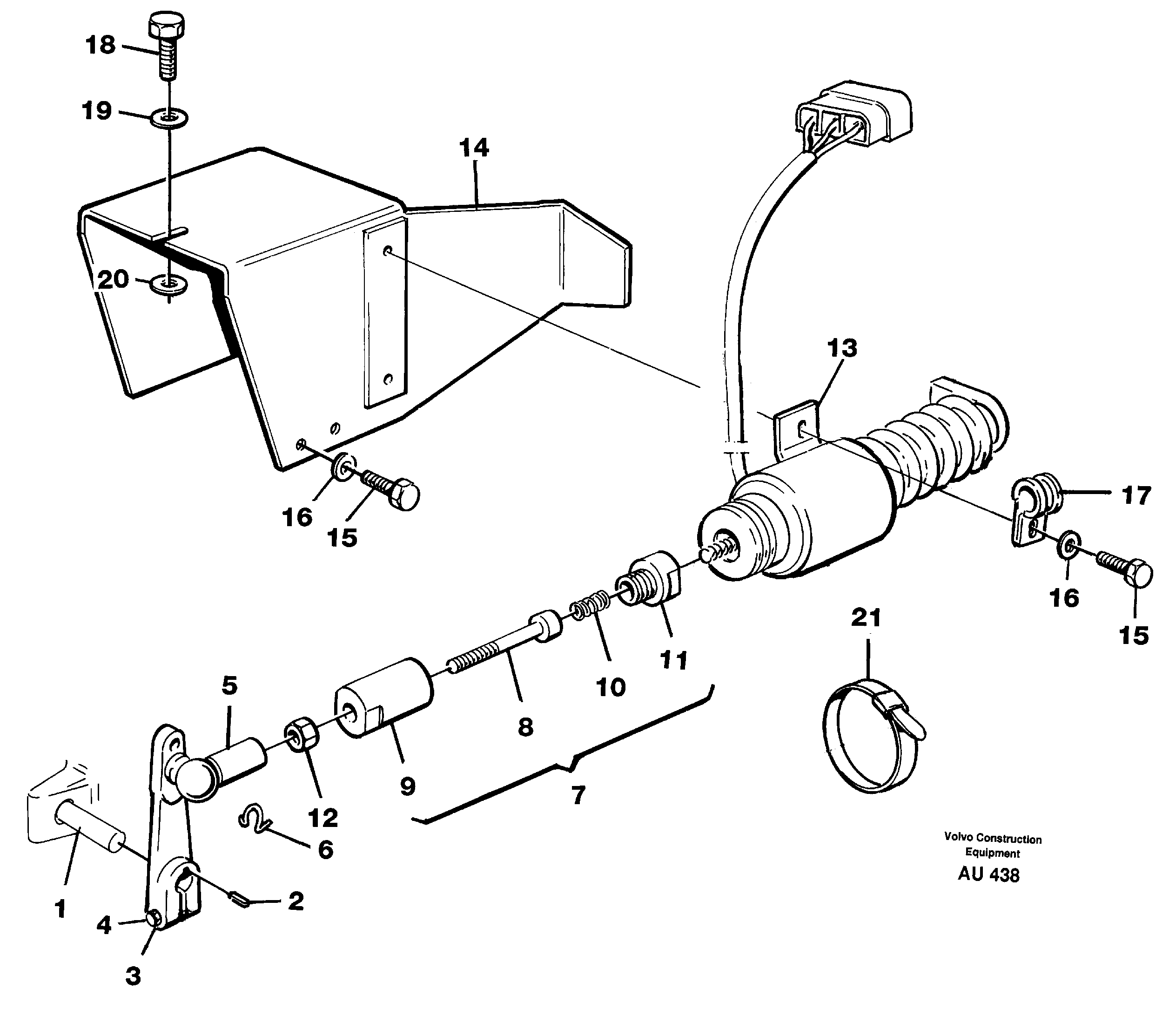 Key turn engine stop SER NO - 2924, SER NO - 60762 USA — volvo parts diagram
