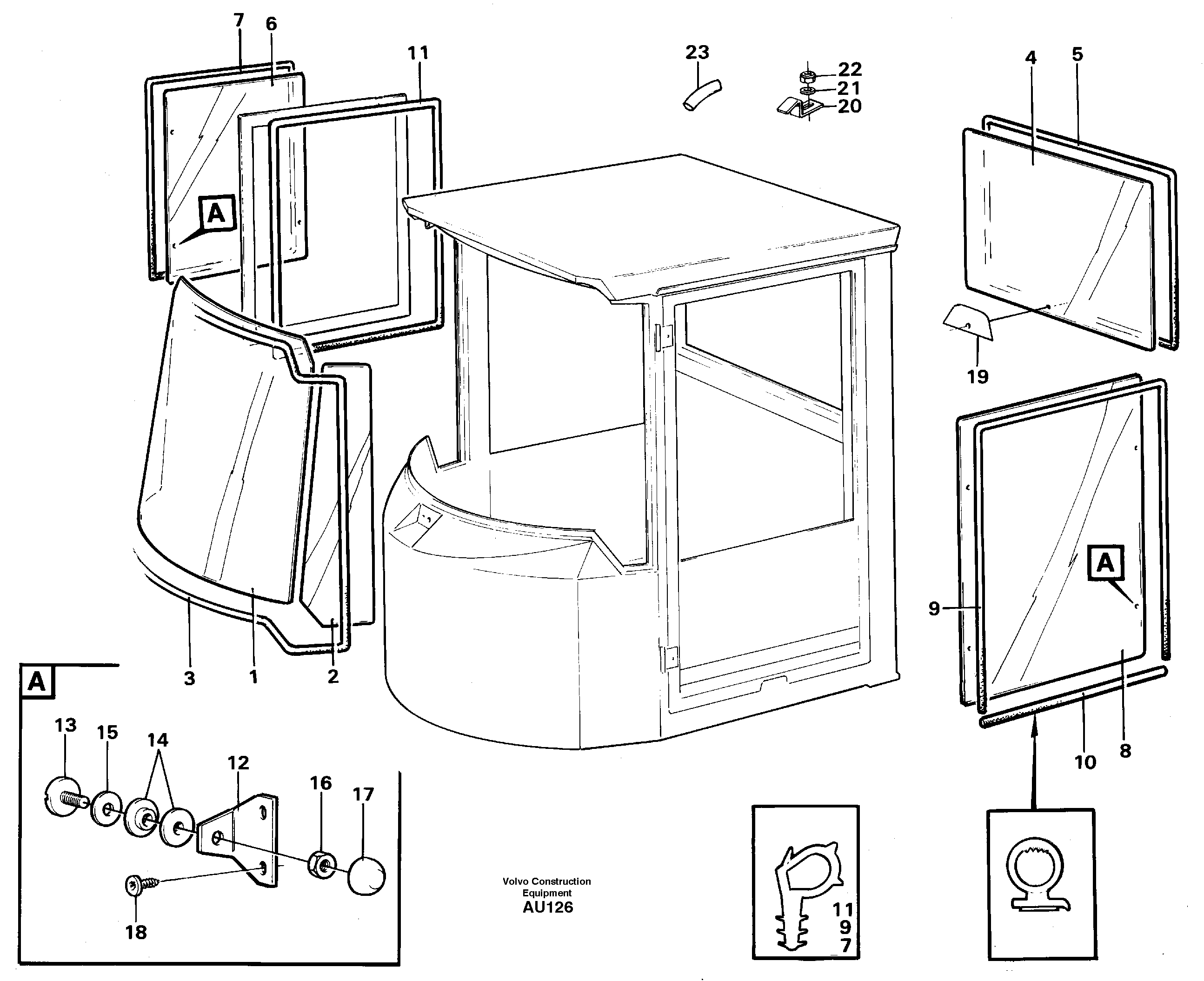 Glass panes — volvo parts diagram