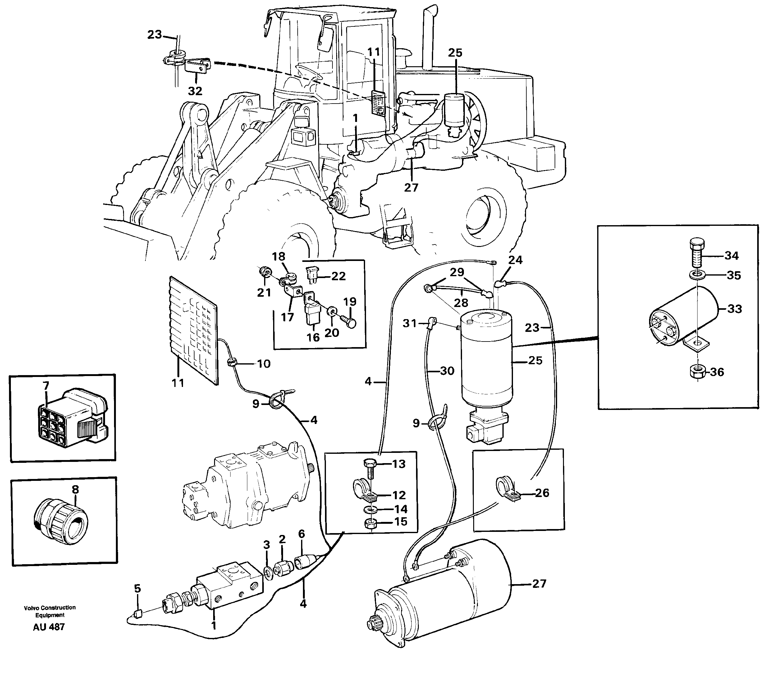 Cable harness, secondary steering system.  93500 — volvo parts diagram
