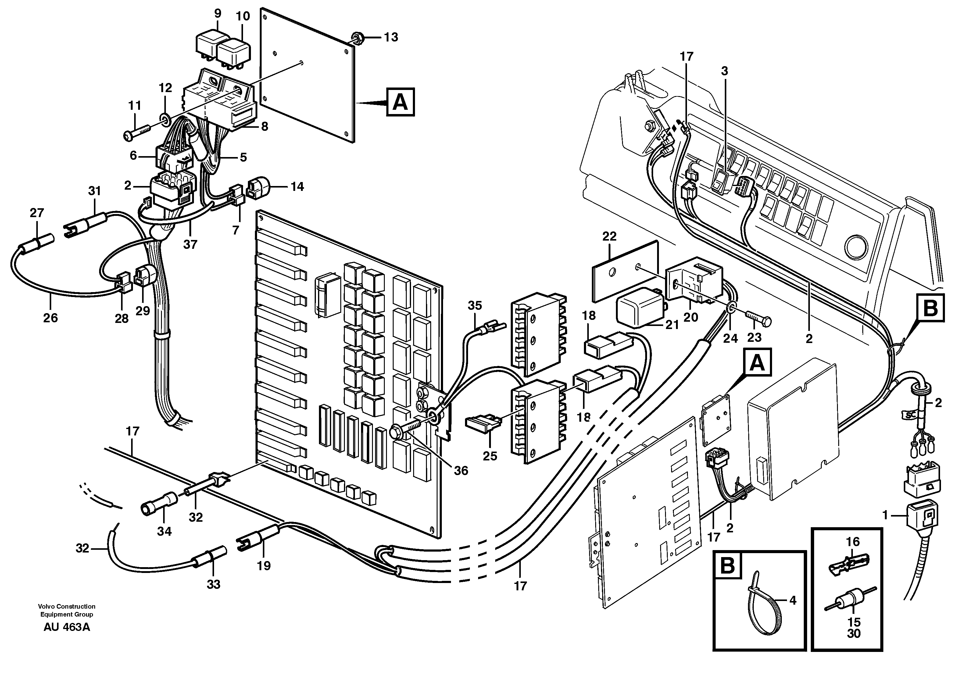 Cable harness, air conditioning.  93921, 93956 — volvo parts diagram