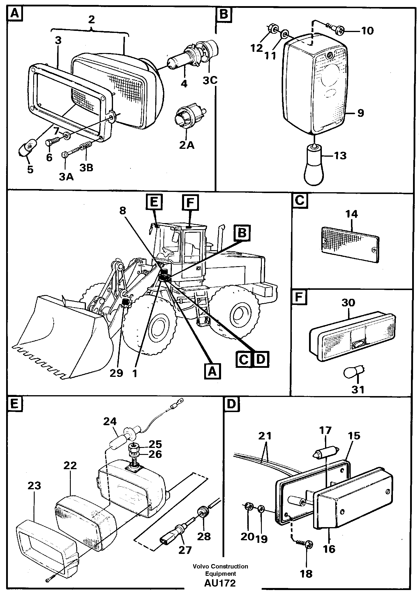 Lighting, front — volvo parts diagram