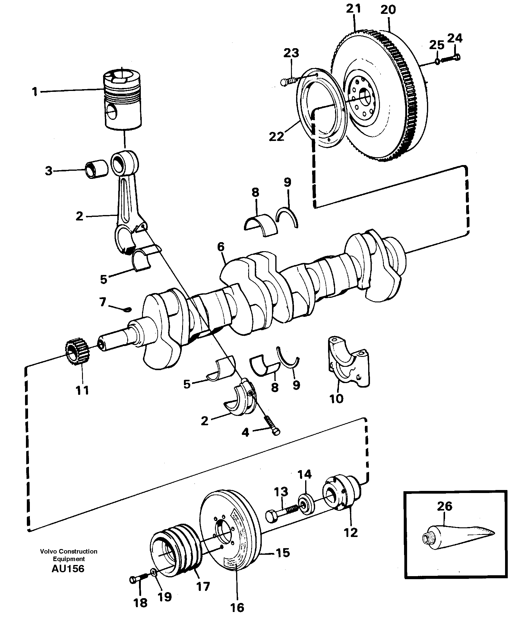Crankshaft and related parts — volvo parts diagram