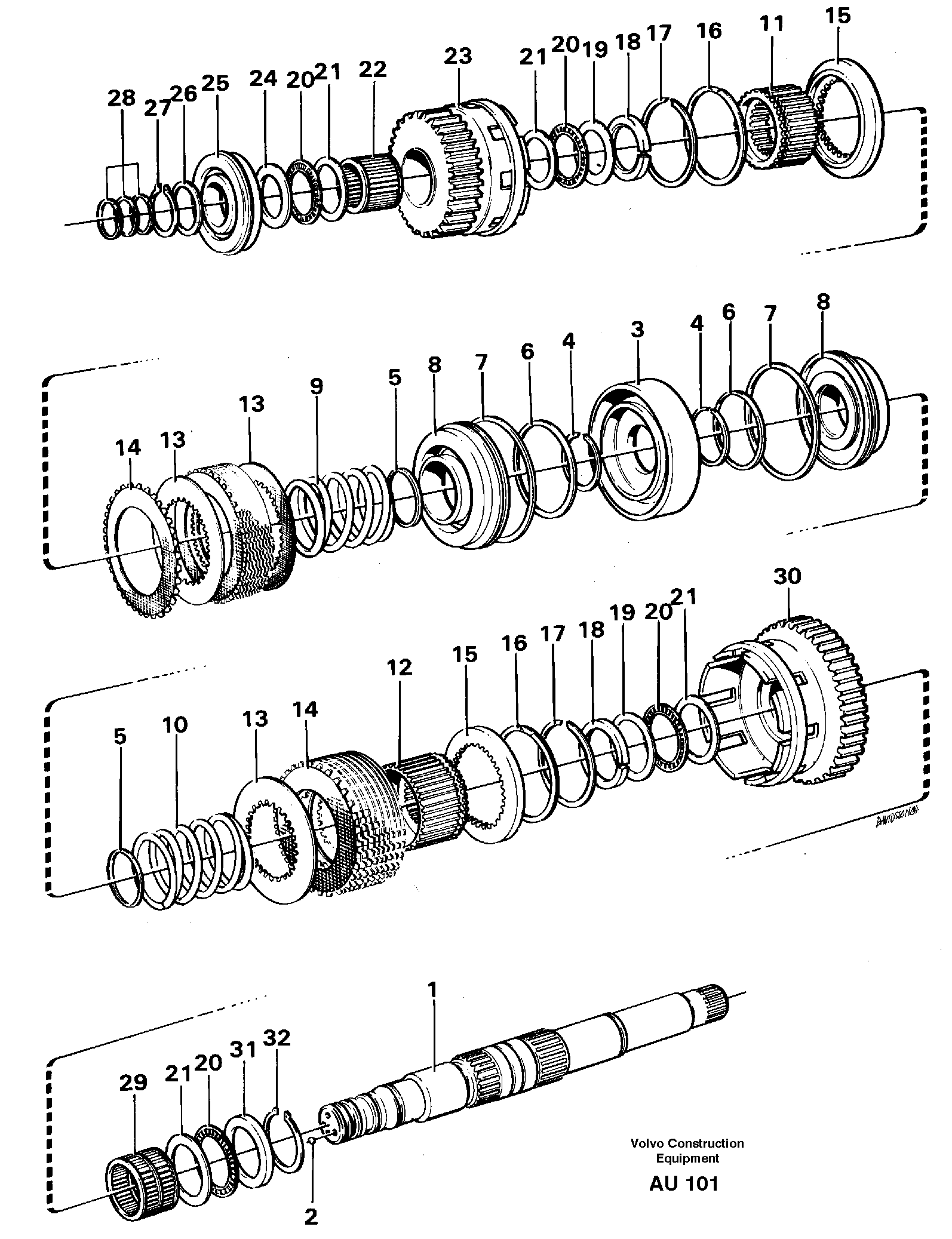 Hydraulic clutch, 3rd / 4th speed — volvo parts diagram