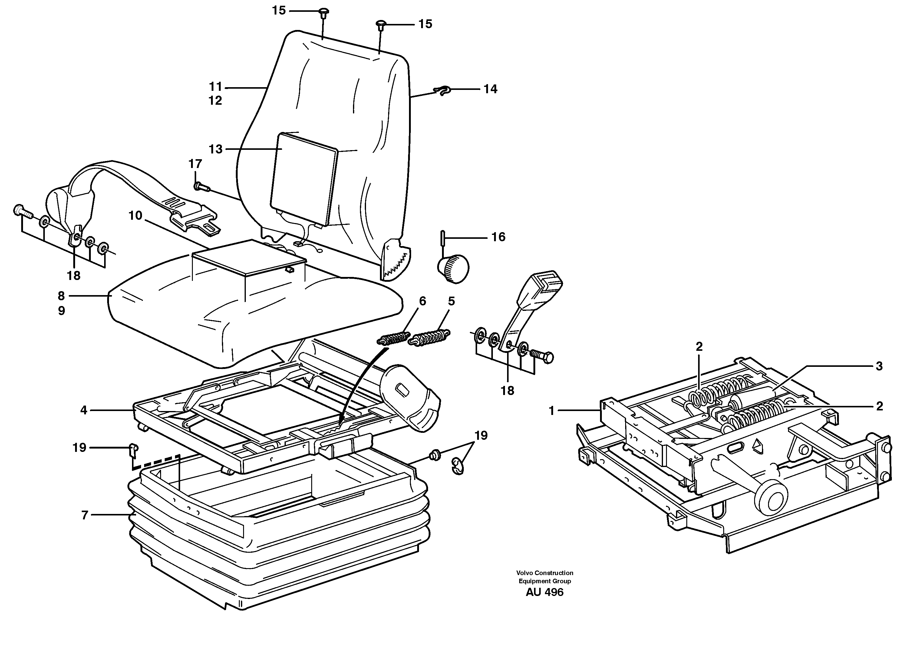 Operator's seat, ISRI.  94901, 94905 — volvo parts diagram