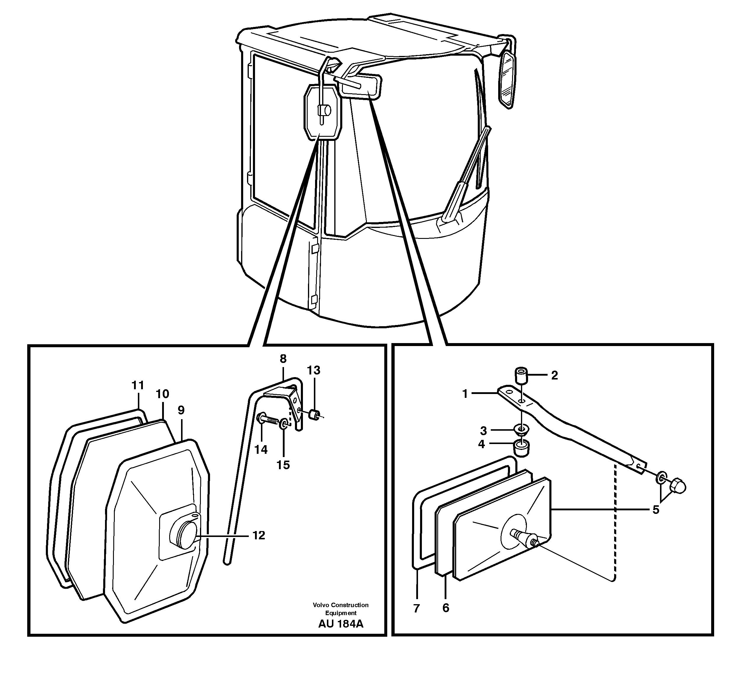 Rear view mirror — volvo parts diagram