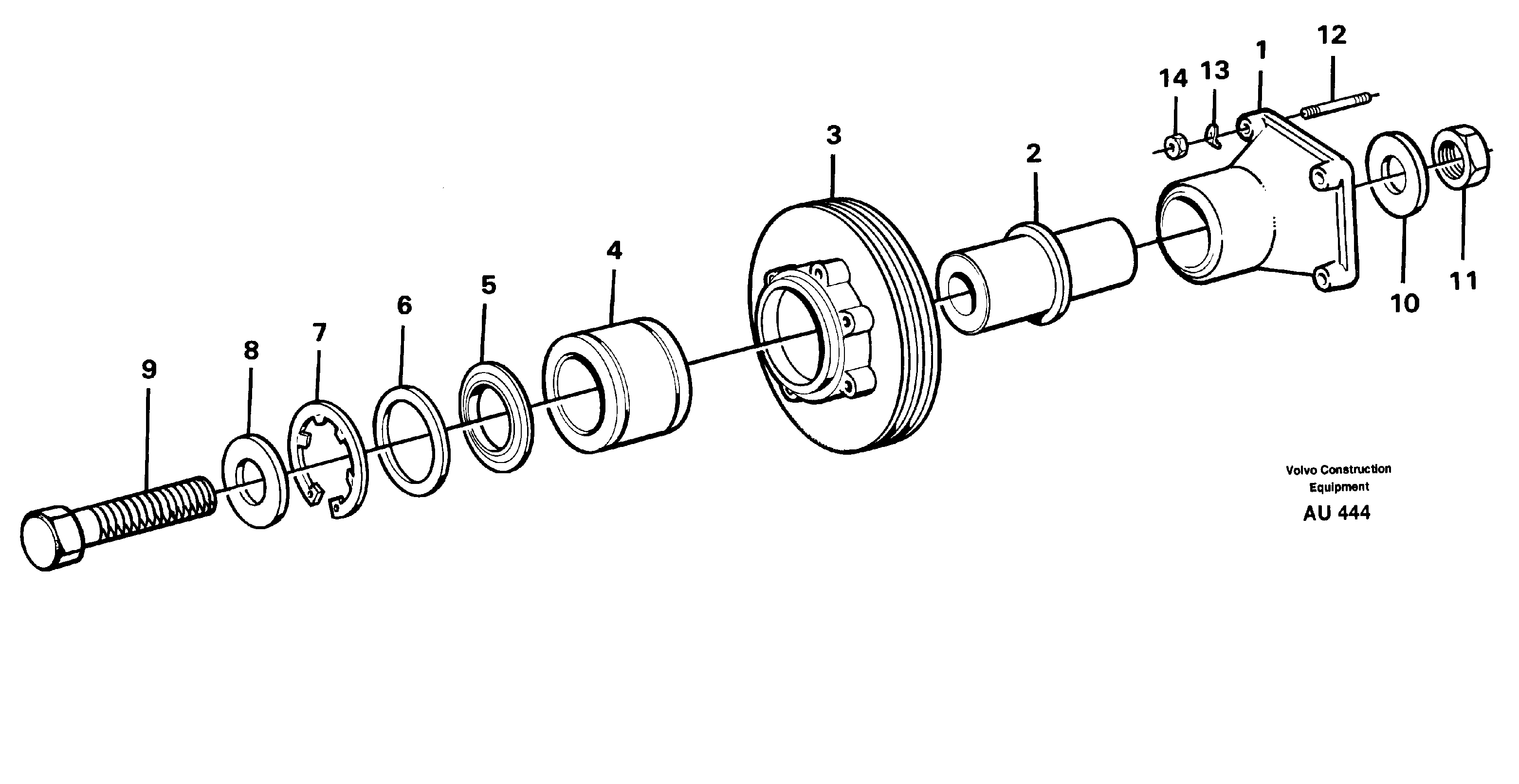 Belt transmission, pulley  8188141 — volvo parts diagram