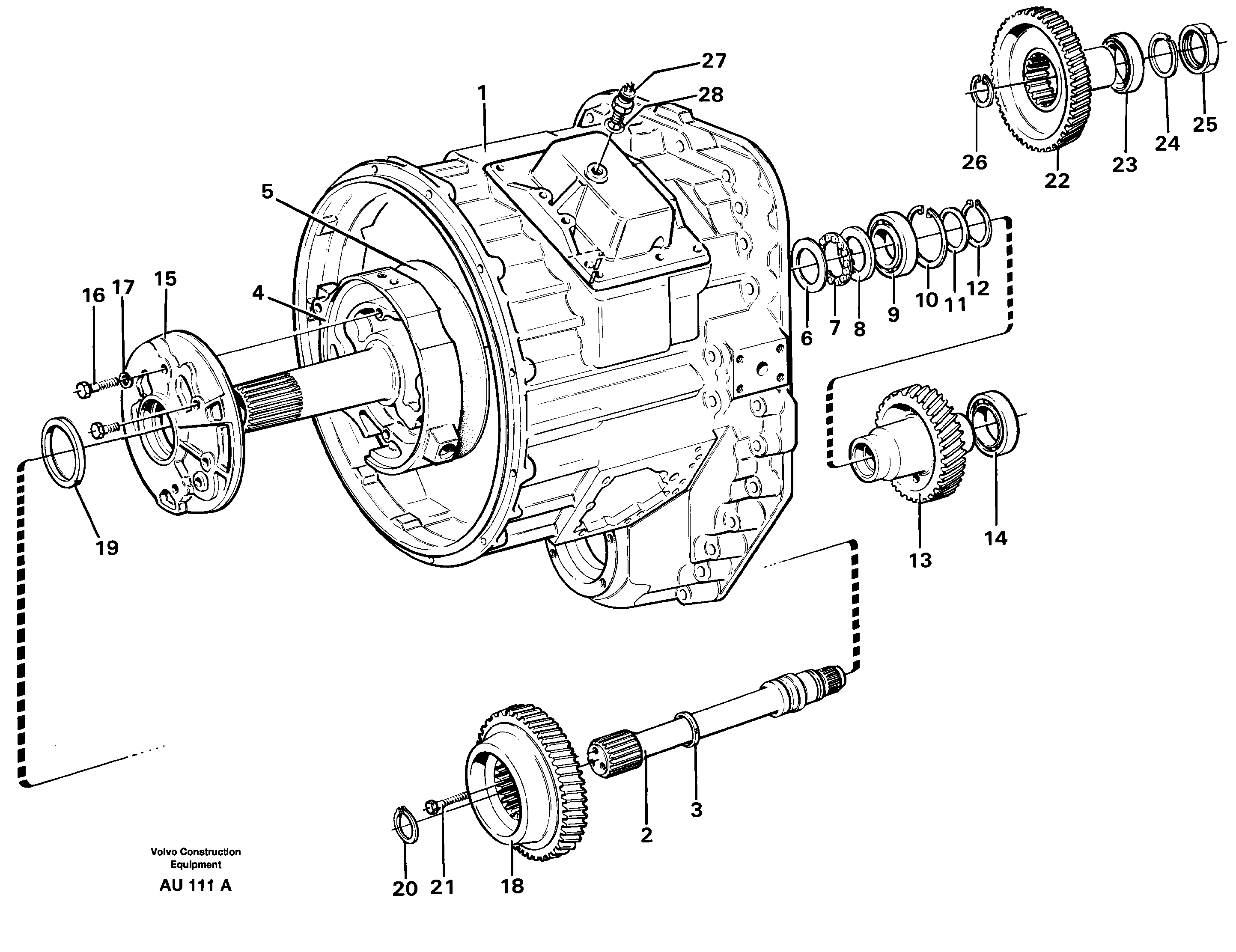 Converter housing, gears and shafts — volvo parts diagram
