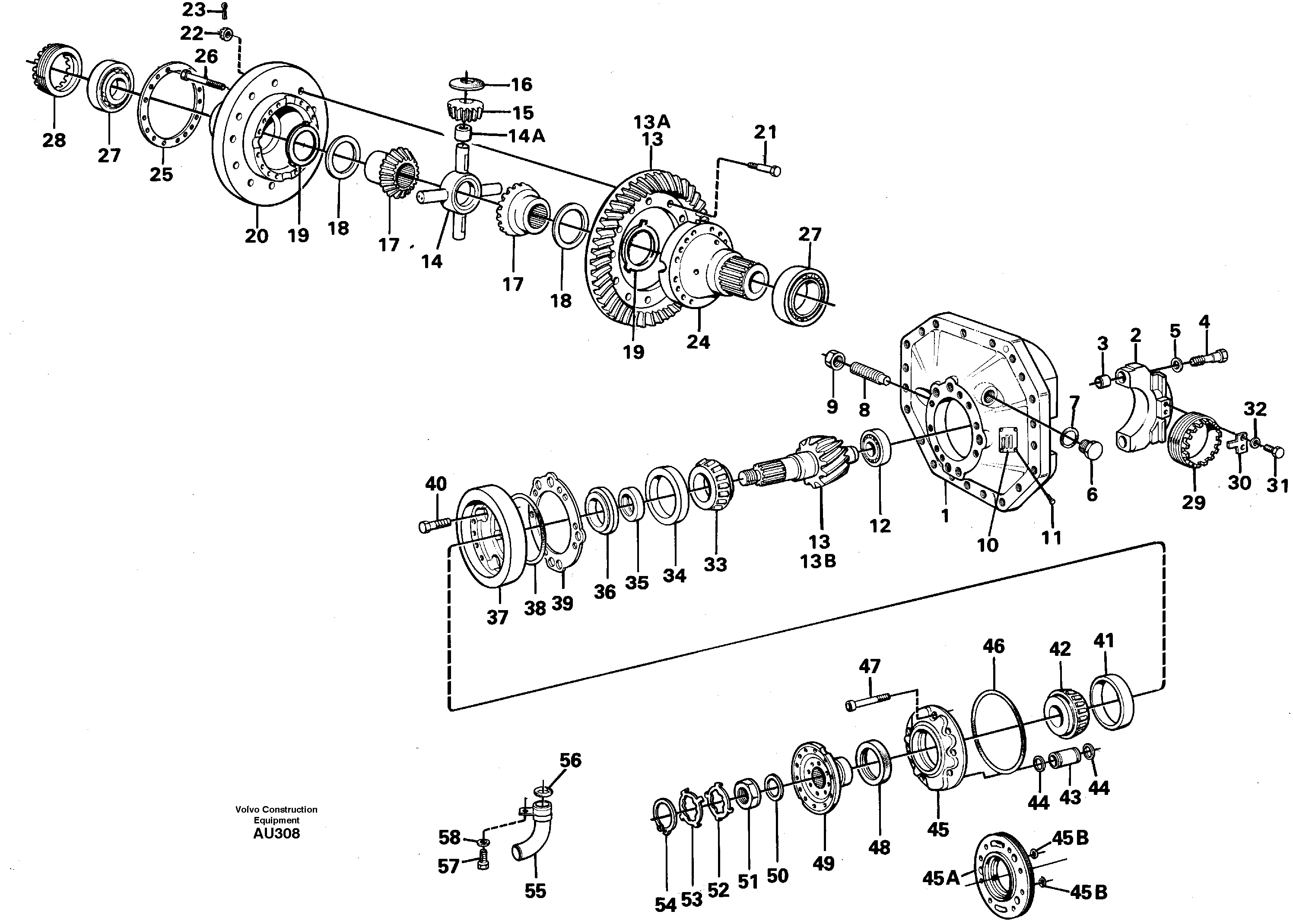 Final drive, front AWB40 — volvo parts diagram