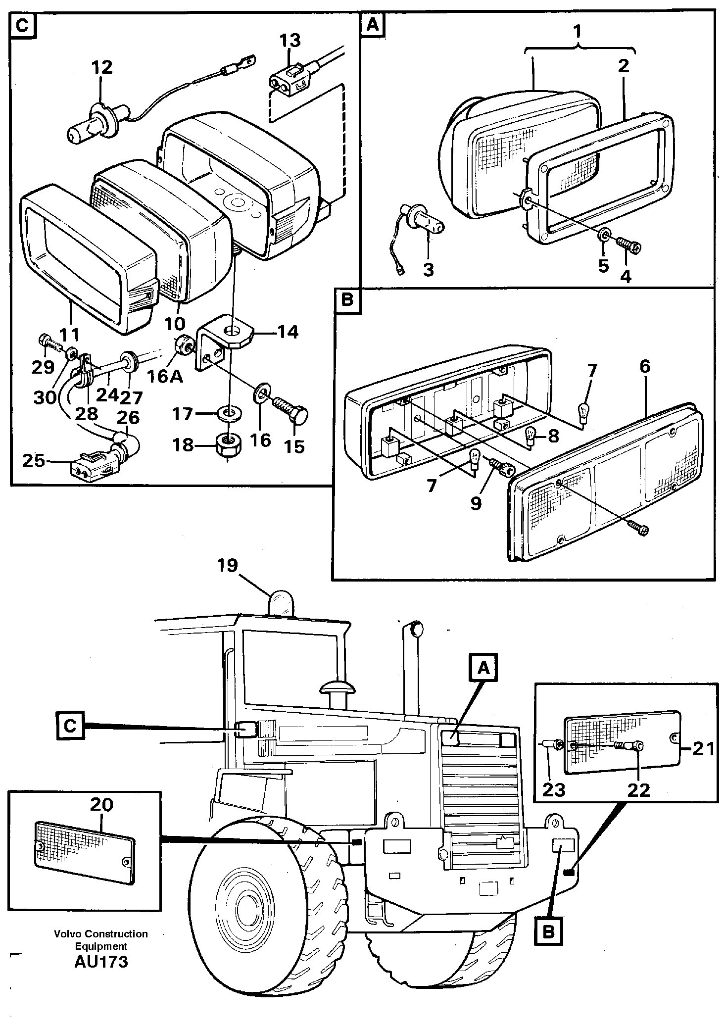 Lighting, rear — volvo parts diagram