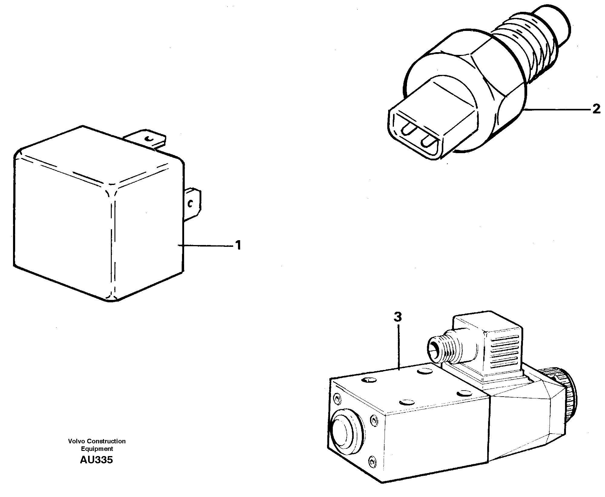 Referens list. Relay, sender and solenoid valves — volvo parts diagram