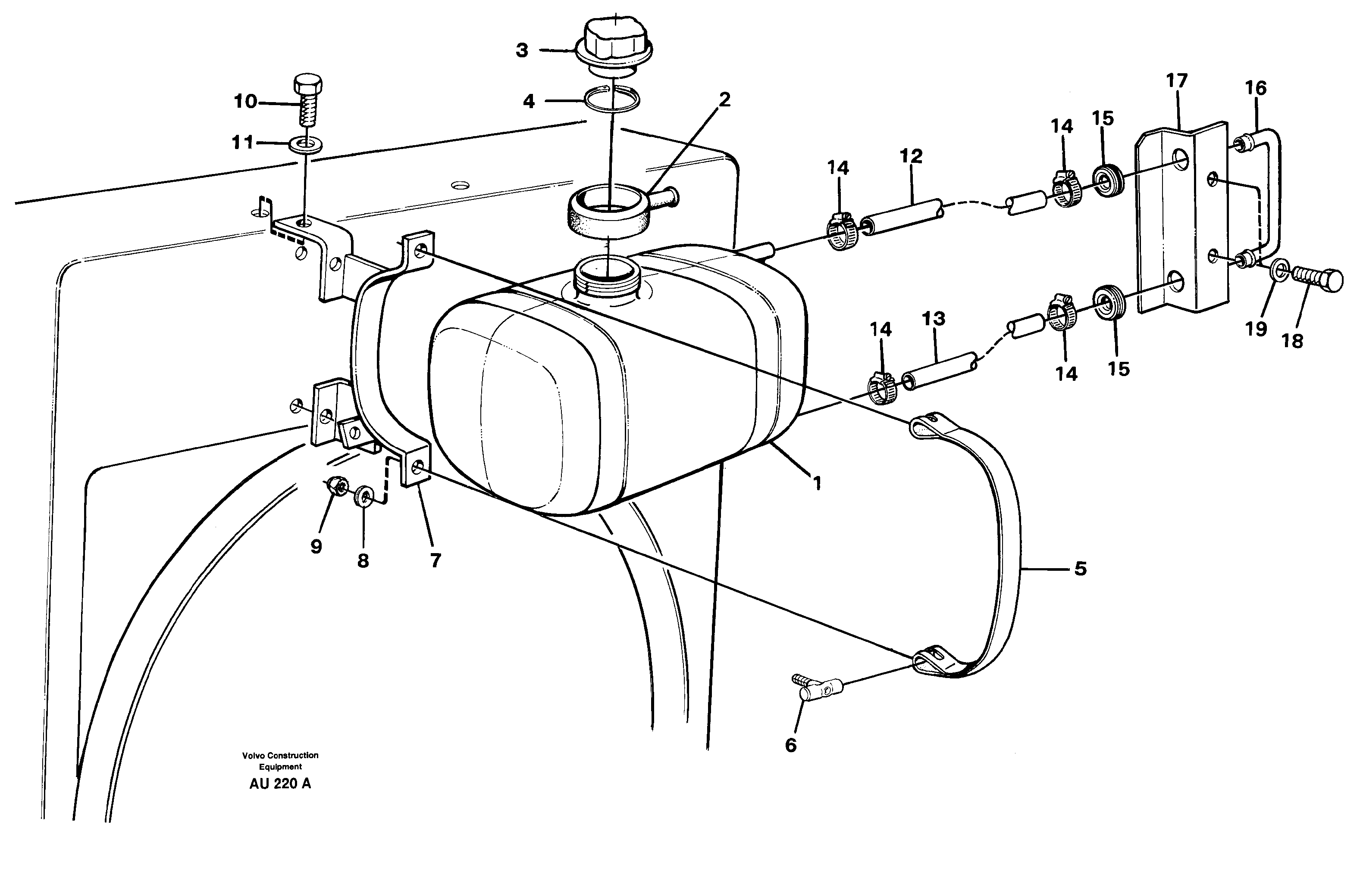 Expansion tank with bracket — volvo parts diagram