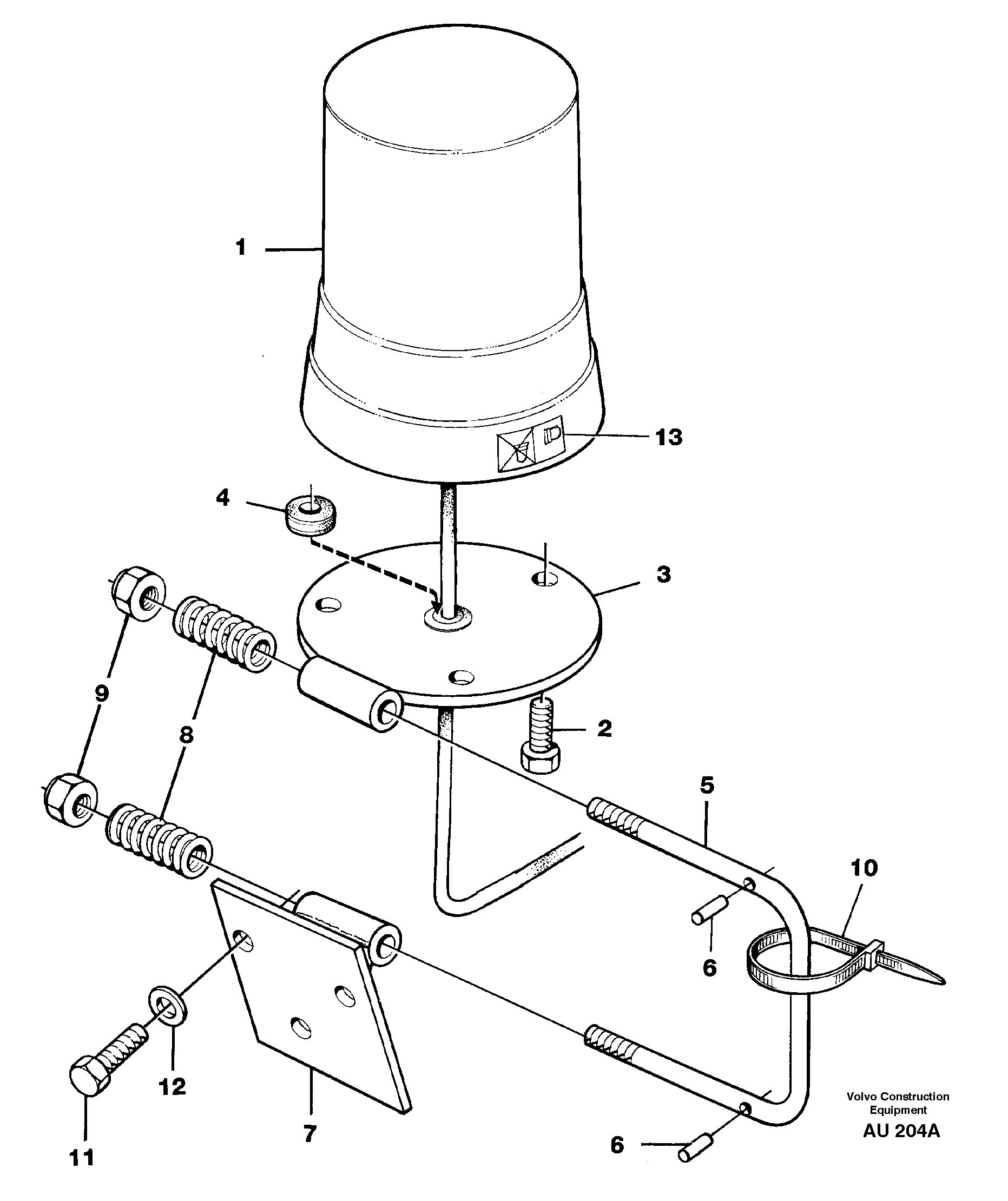 Revolving warning light. 91896 — volvo parts diagram