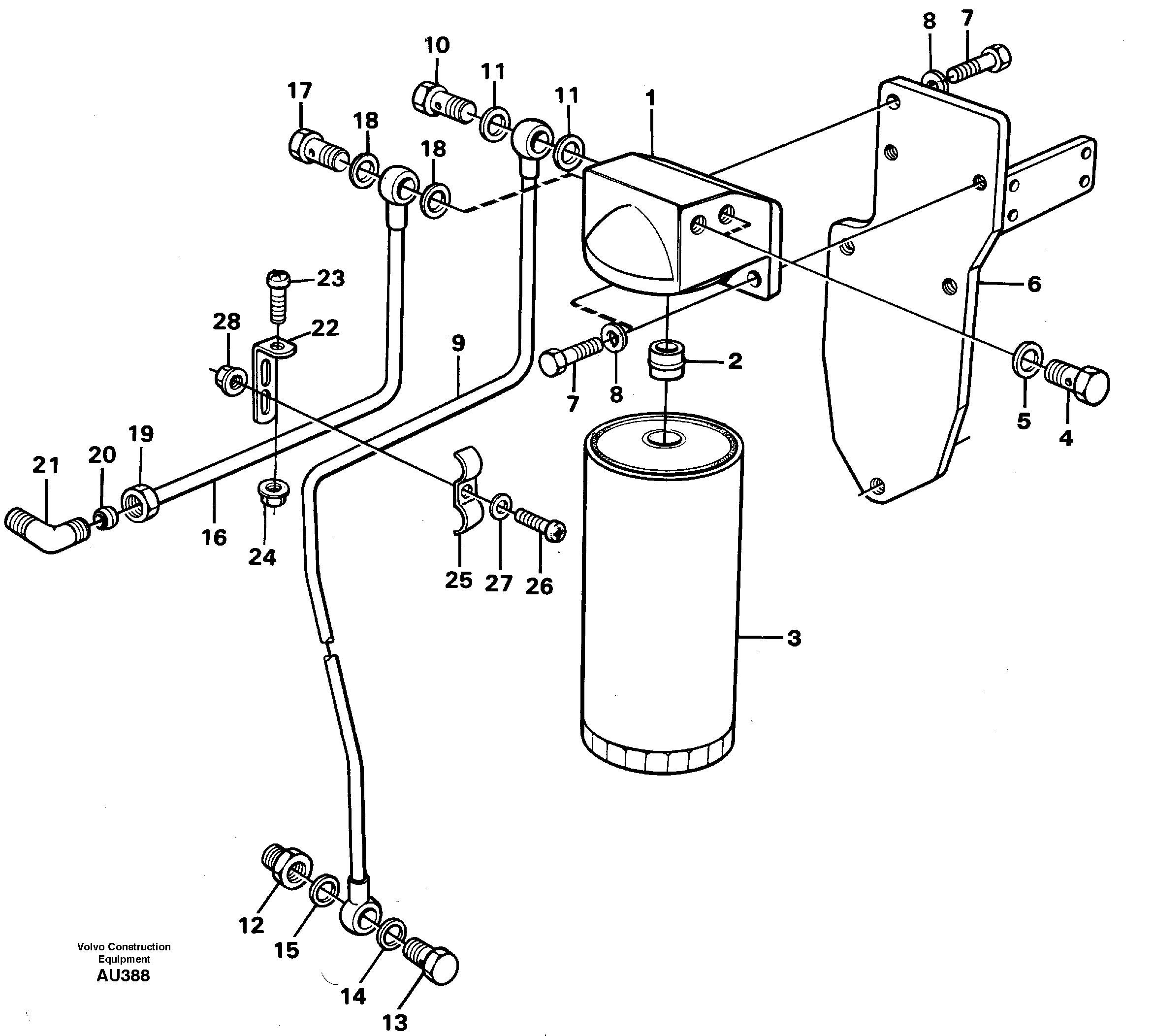 Oil filter by pass. — volvo parts diagram