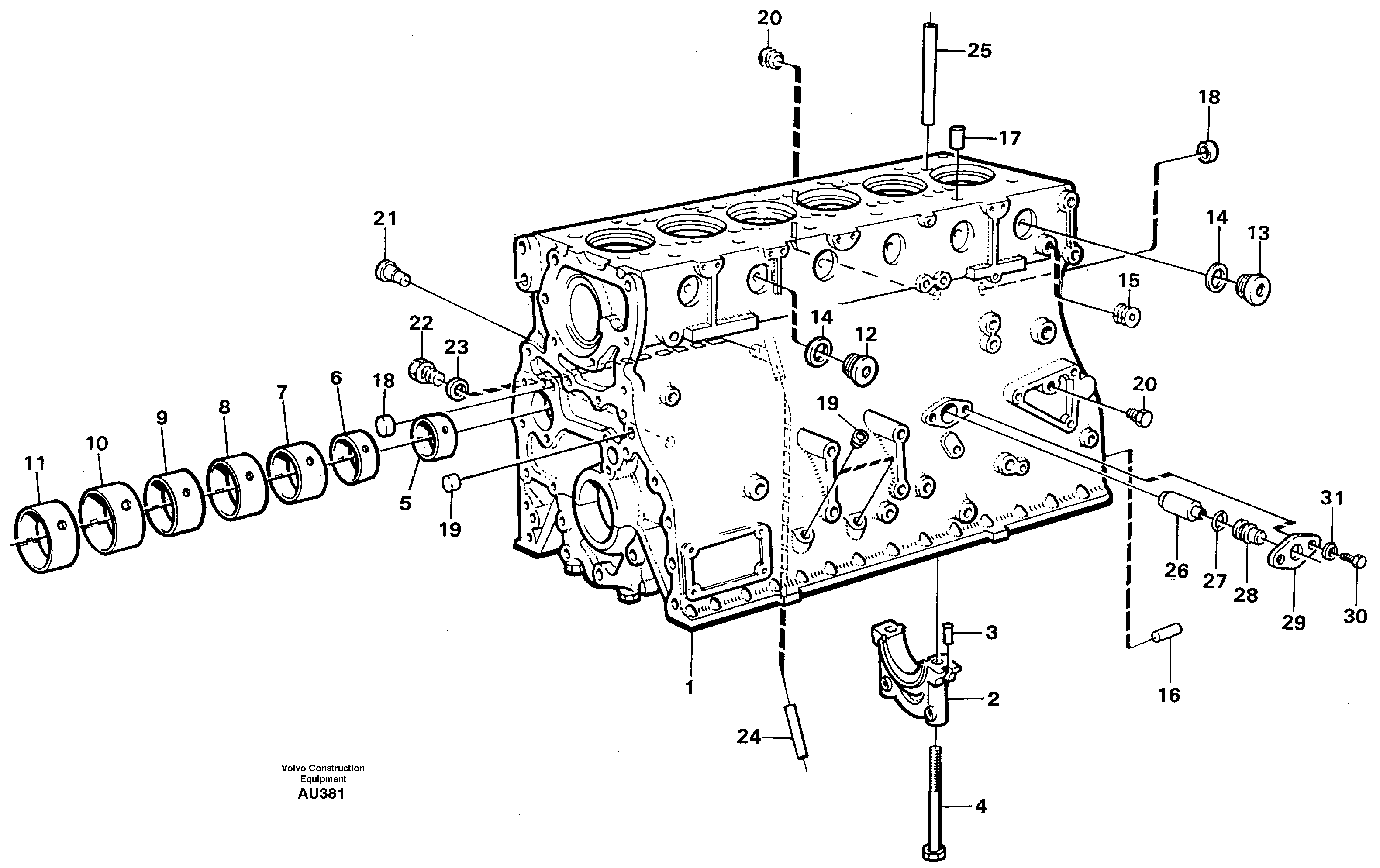 Cylinder block — volvo parts diagram