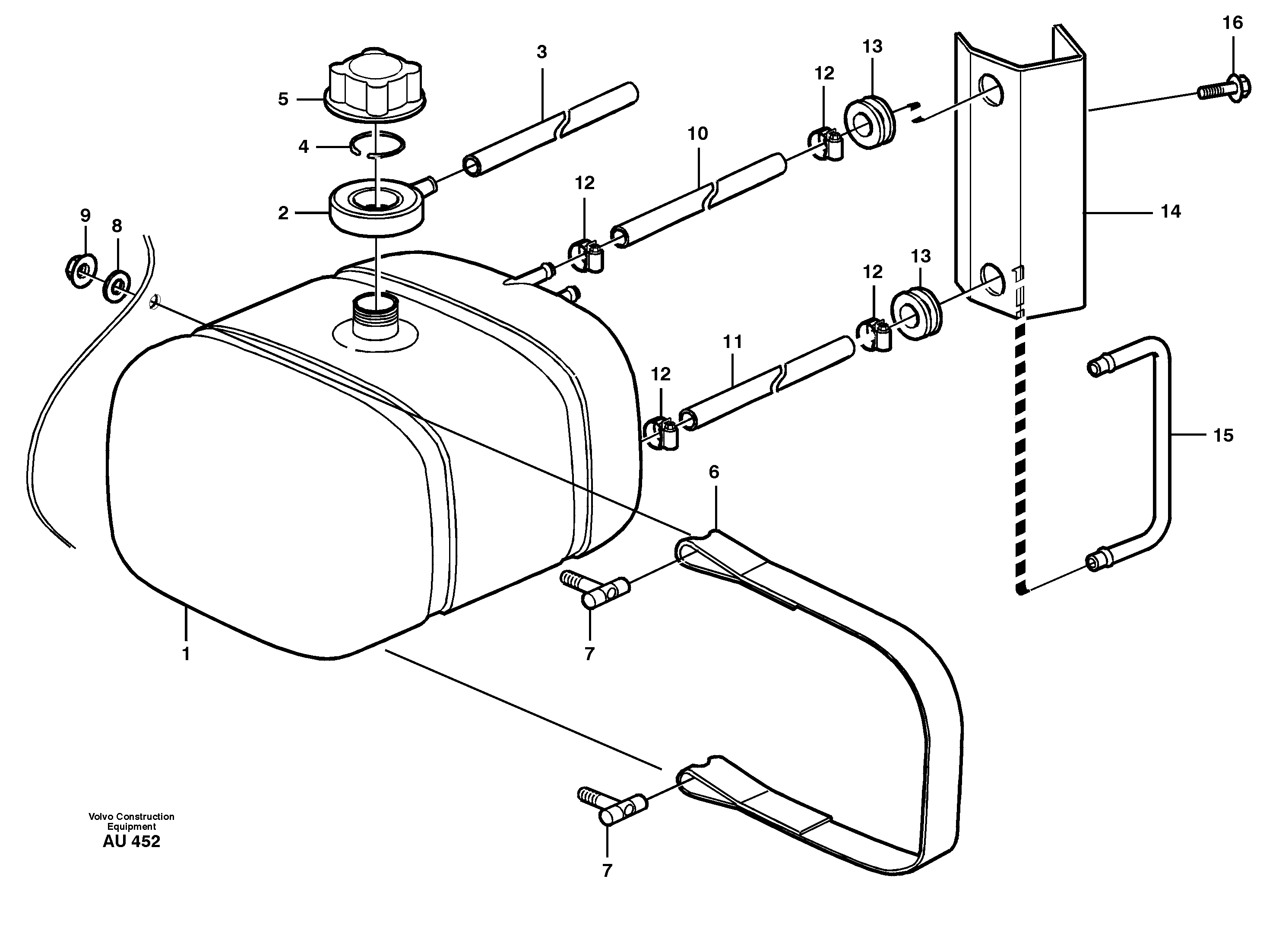 Expansion tank with fitting parts — volvo parts diagram