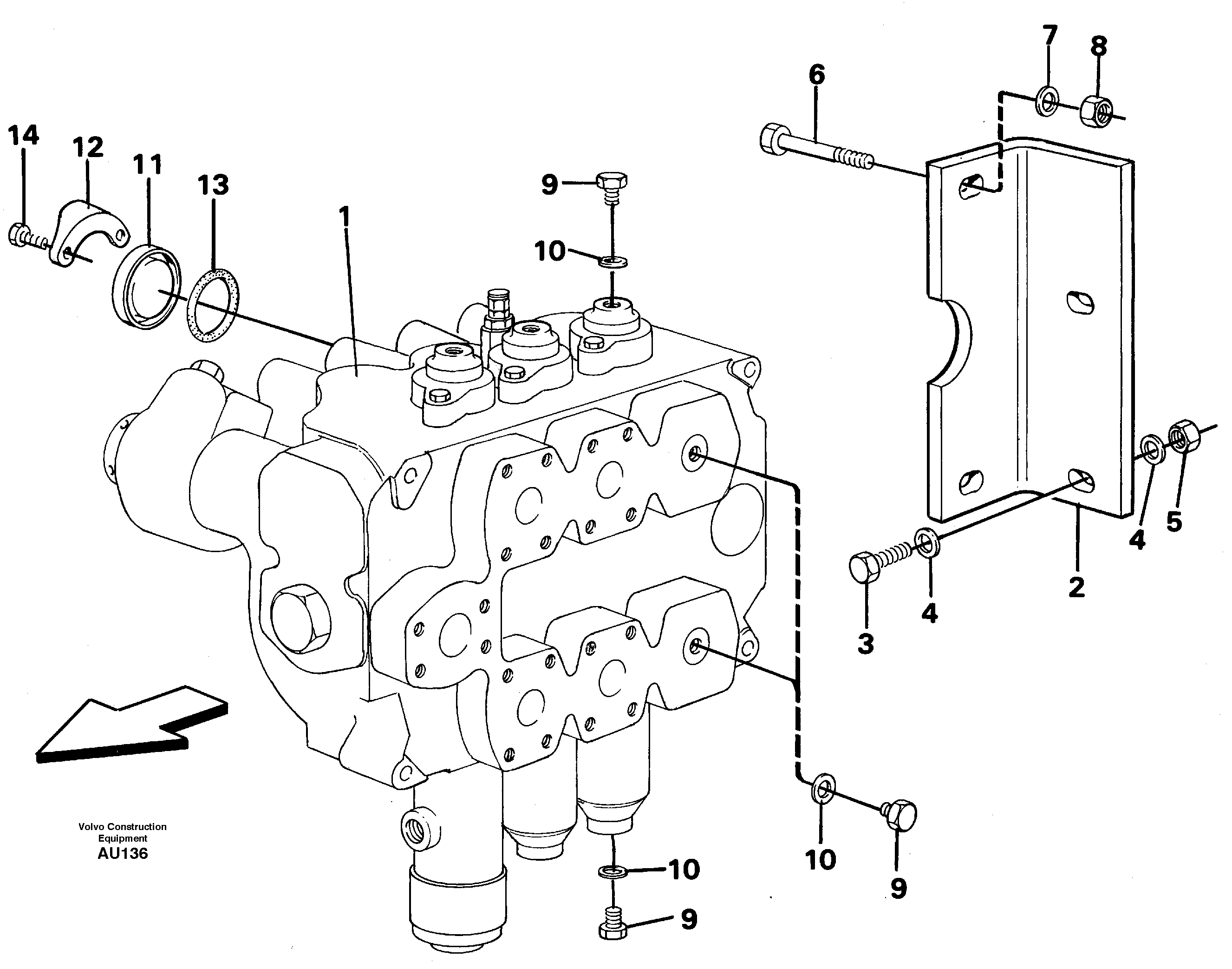 Control valve with fitting parts. — volvo parts diagram