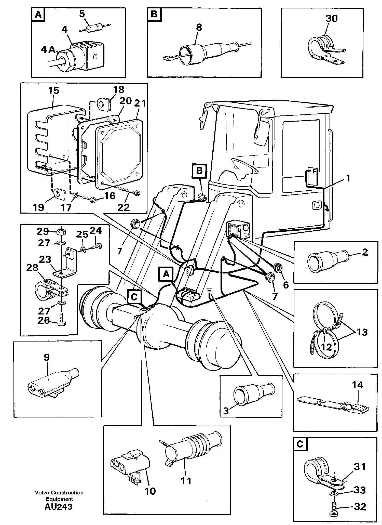Cable harness, front — volvo parts diagram