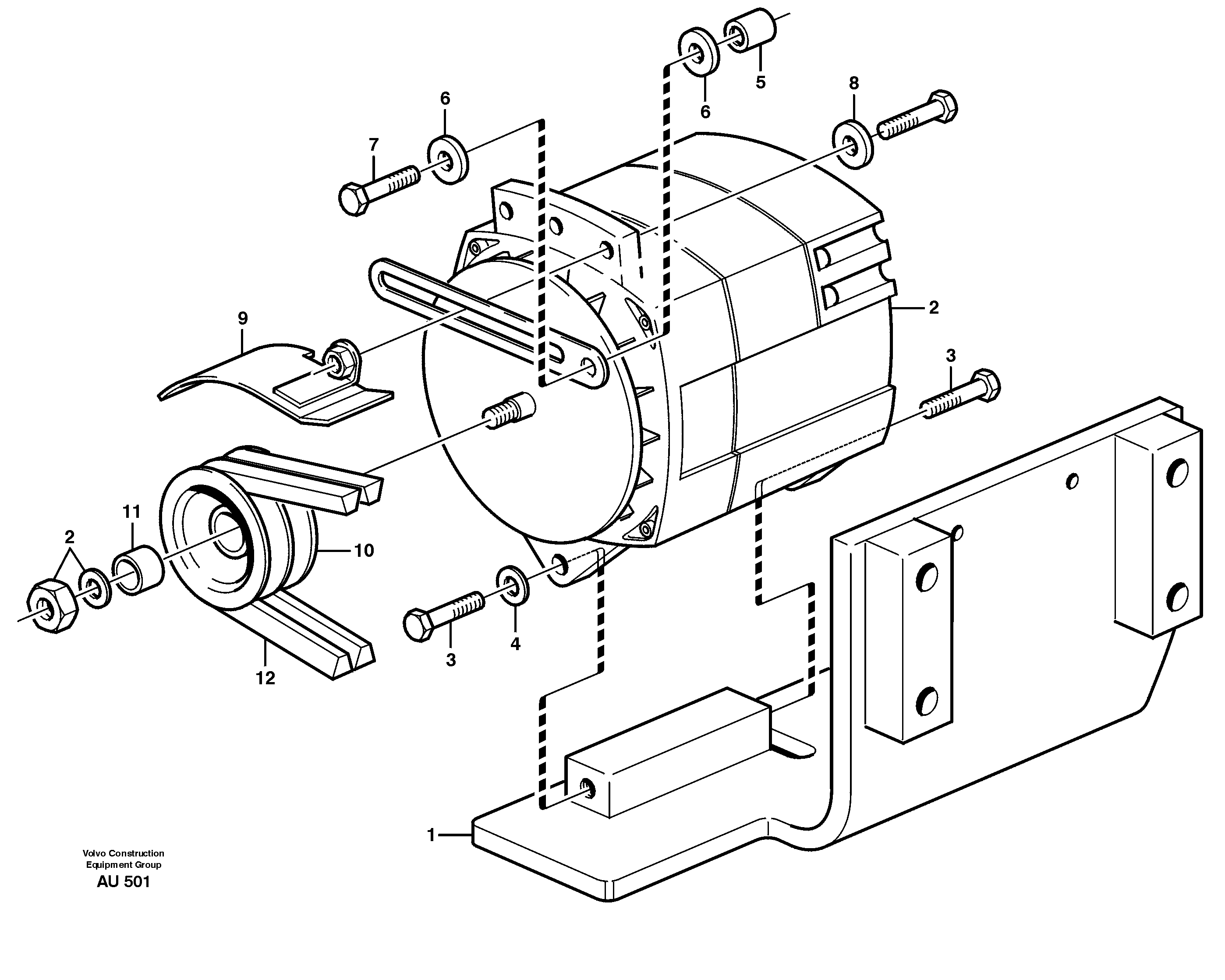 Alternator with fitting parts, 100A. 80105 — volvo parts diagram